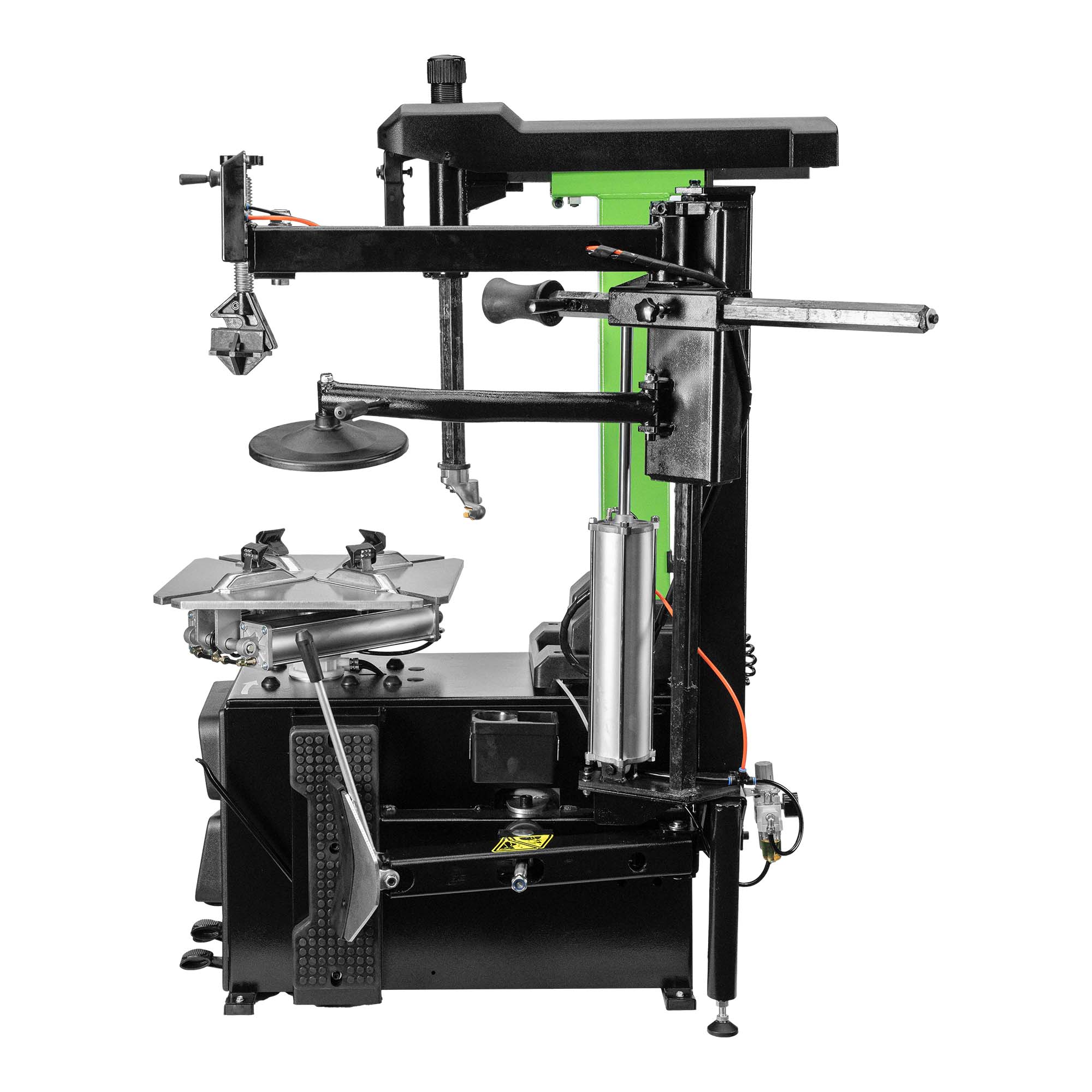 DÉMONTE-PNEU AVEC COLONNE BASCULANTE AUTOMATIQUE ET BRAS AUXILIAIRE 380V