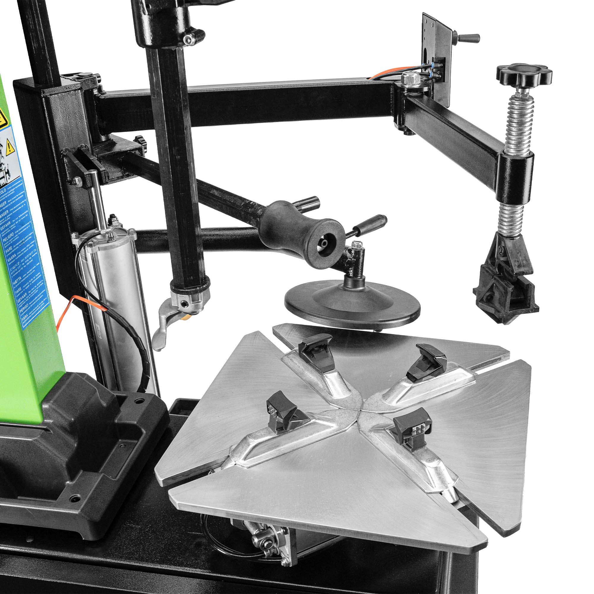 DÉMONTE-PNEU AVEC COLONNE BASCULANTE AUTOMATIQUE ET BRAS AUXILIAIRE 380V