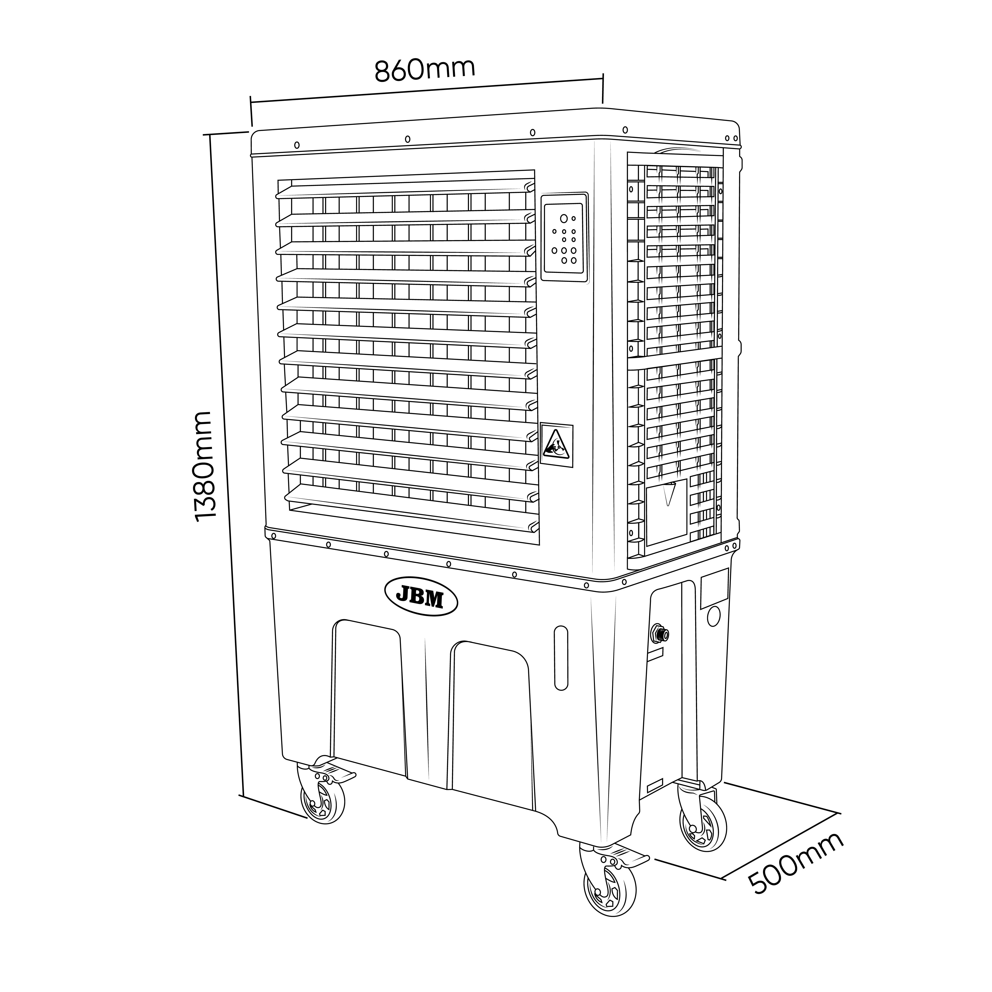 REFROIDISSEUR ÉVAPORATIF MOBILE 300W 120L