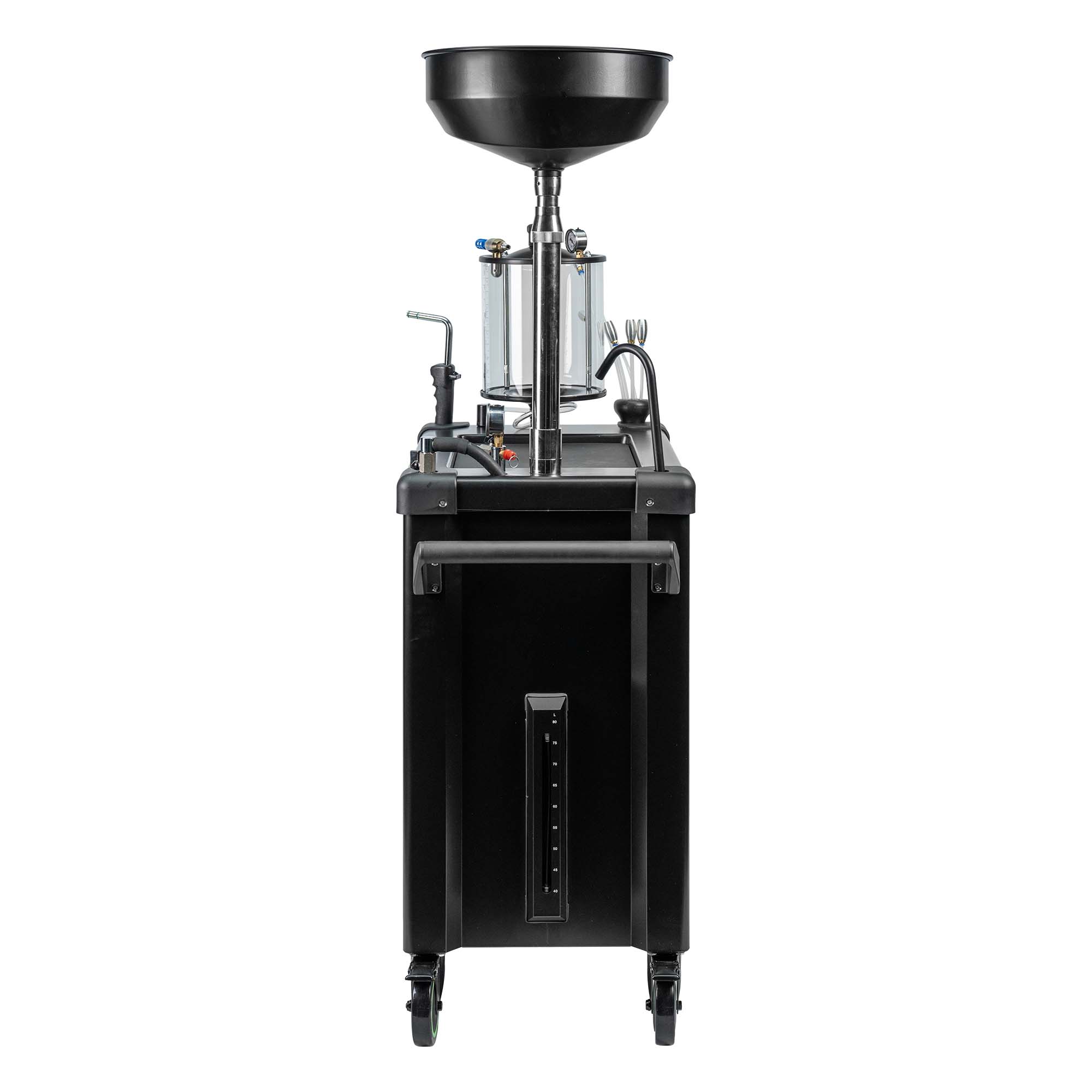 CHARIOT DE RÉCUPÉRATION D’HUILE AVEC SYSTÈME D’ASPIRATION ET COMPARTIMENTS