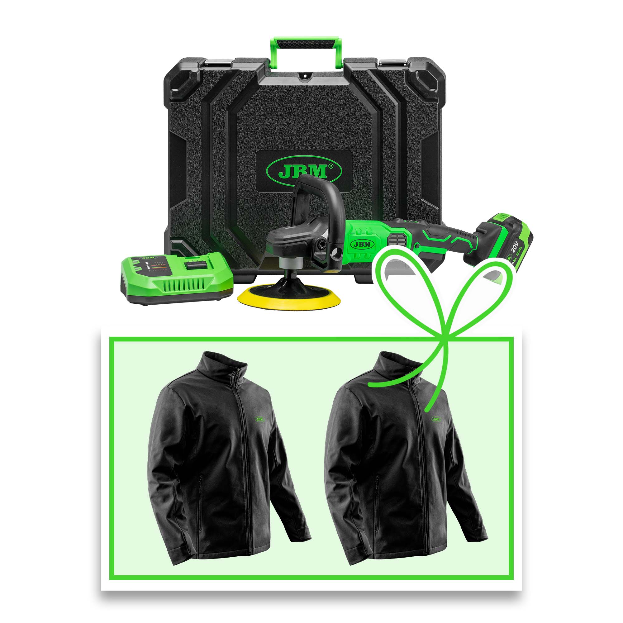 POLISSEUSE À BATTERIE AVEC COFFRET + VESTE M