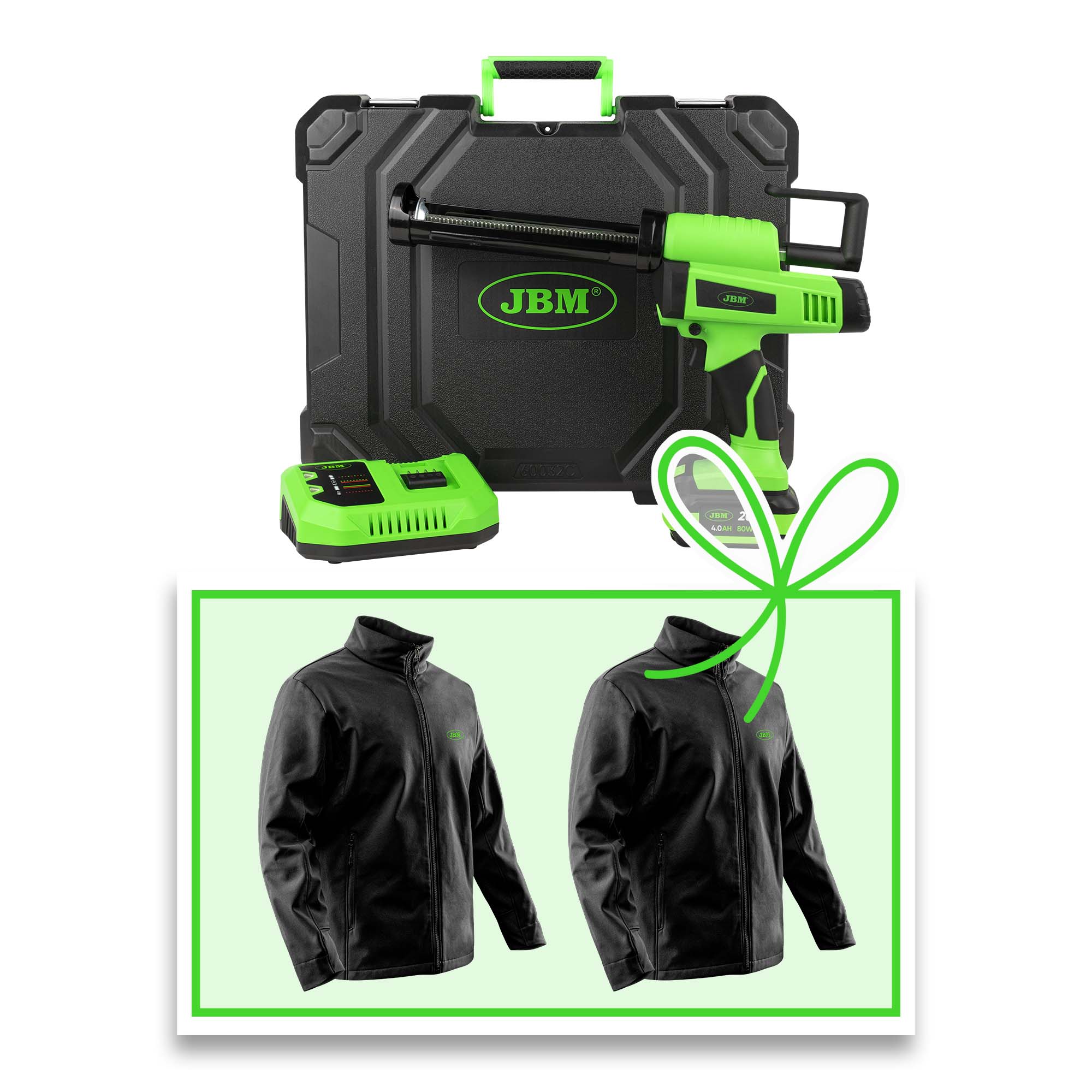 PISTOLET À MASTIC À BATTERIE AVEC COFFRET + VESTE S
