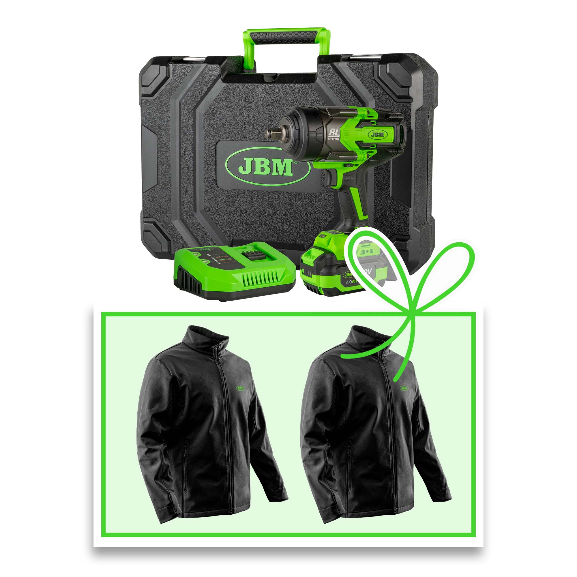 CLÉ À CHOCS BRUSHLESS À BATTERIE 1/2" 1300NM AVEC COFFRET + VESTE L