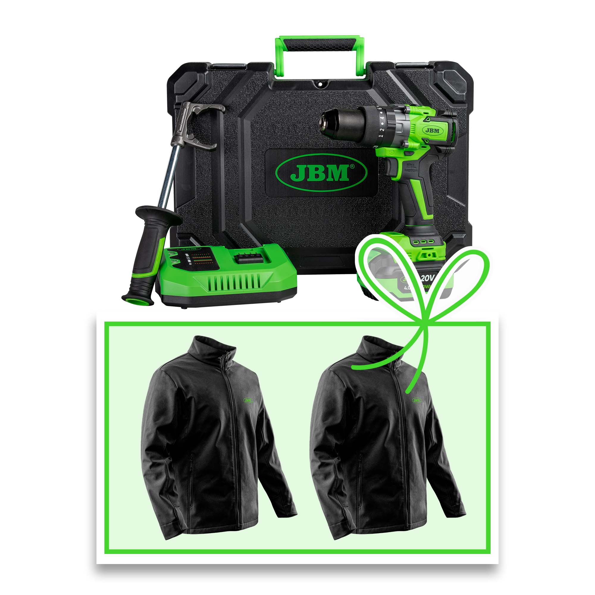 PERCEUSE À PERCUSSION SANS FIL 2 VITESSES AVEC COFFRET + VESTE L