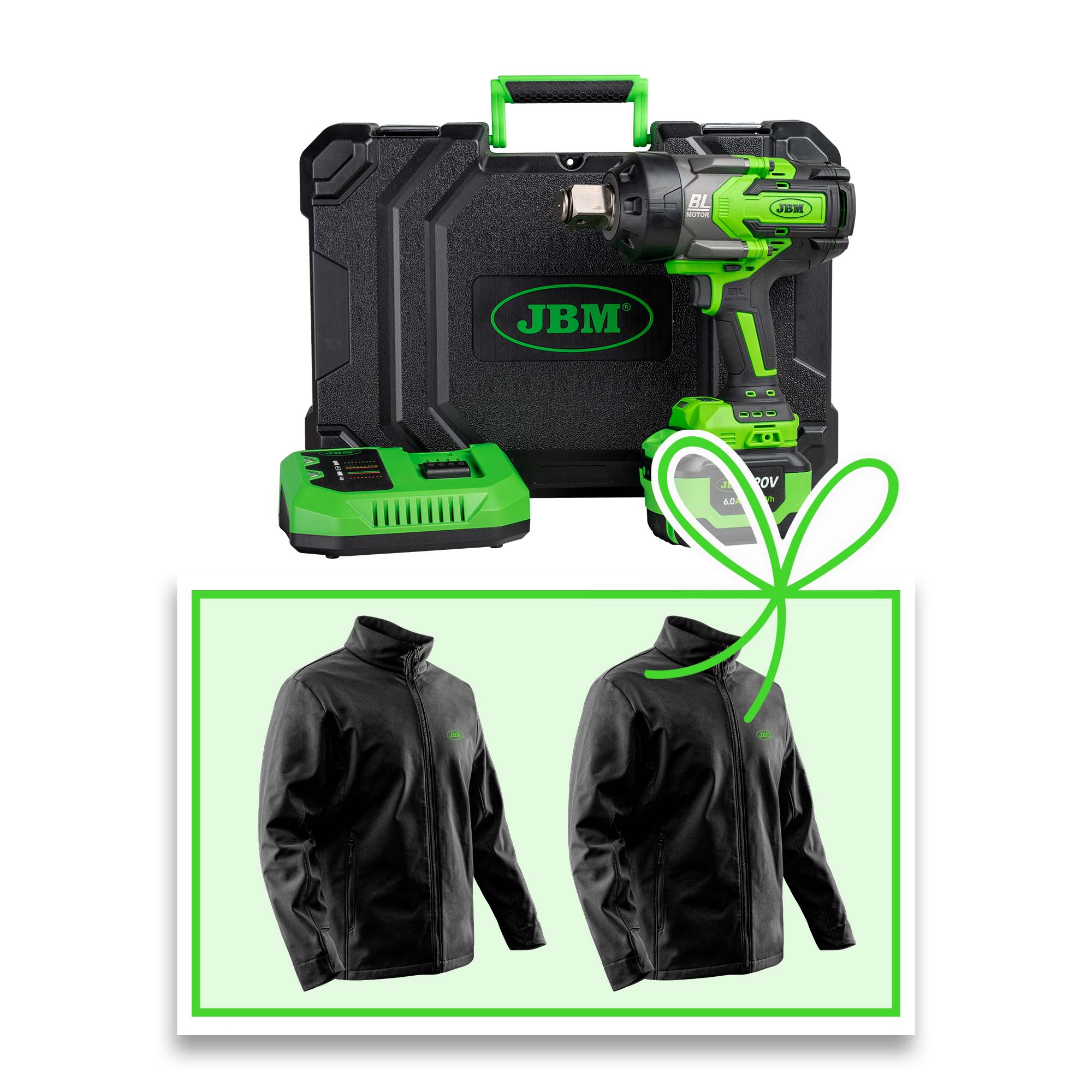CLÉ À CHOCS BRUSHLESS À BATTERIE 1" 2300NM AVEC COFFRET + VESTE S