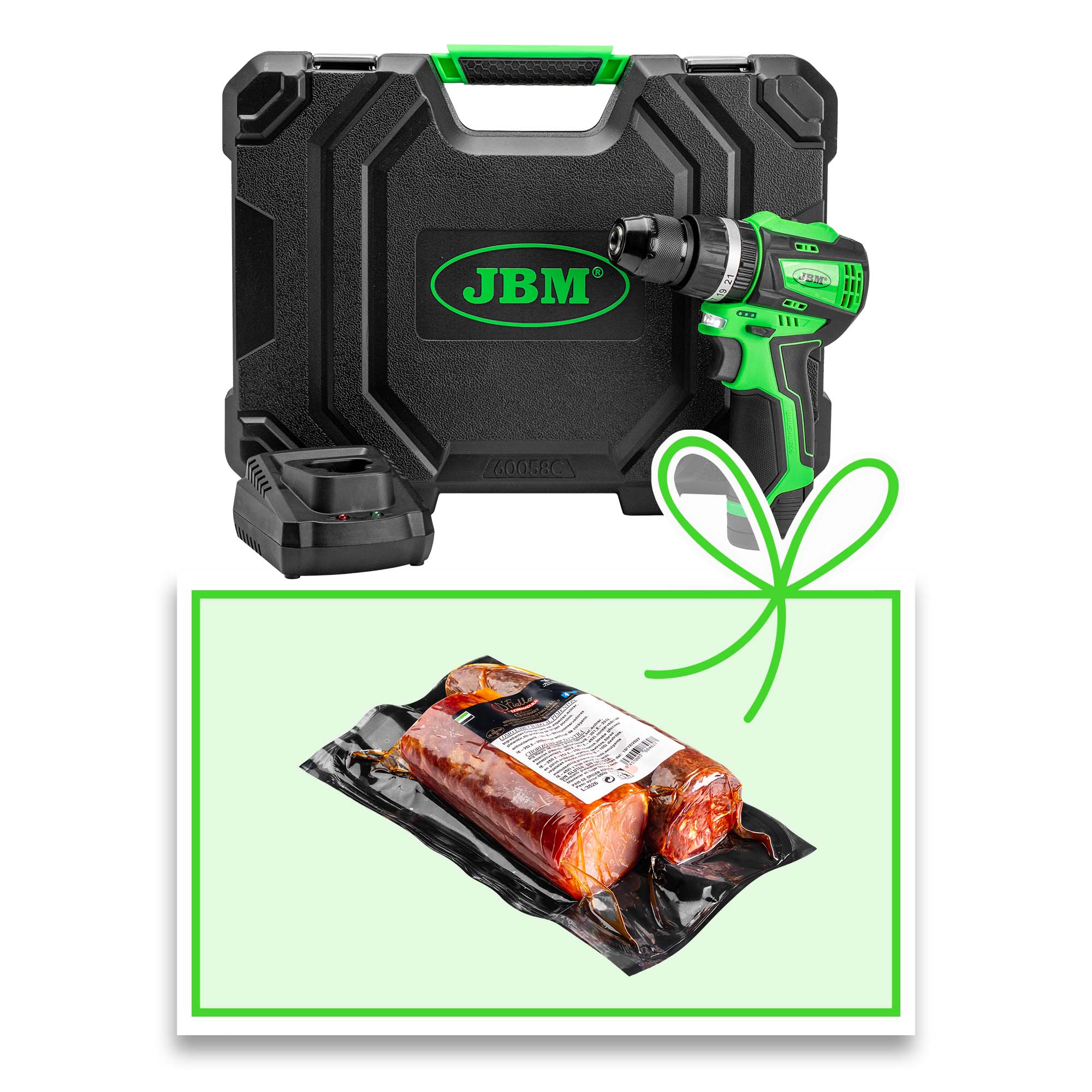 PERCEUSE À PERCUSSION À BATTERIE 12V AVEC COFFRET + ASSORTIMENT DE CHARCUTERIE
