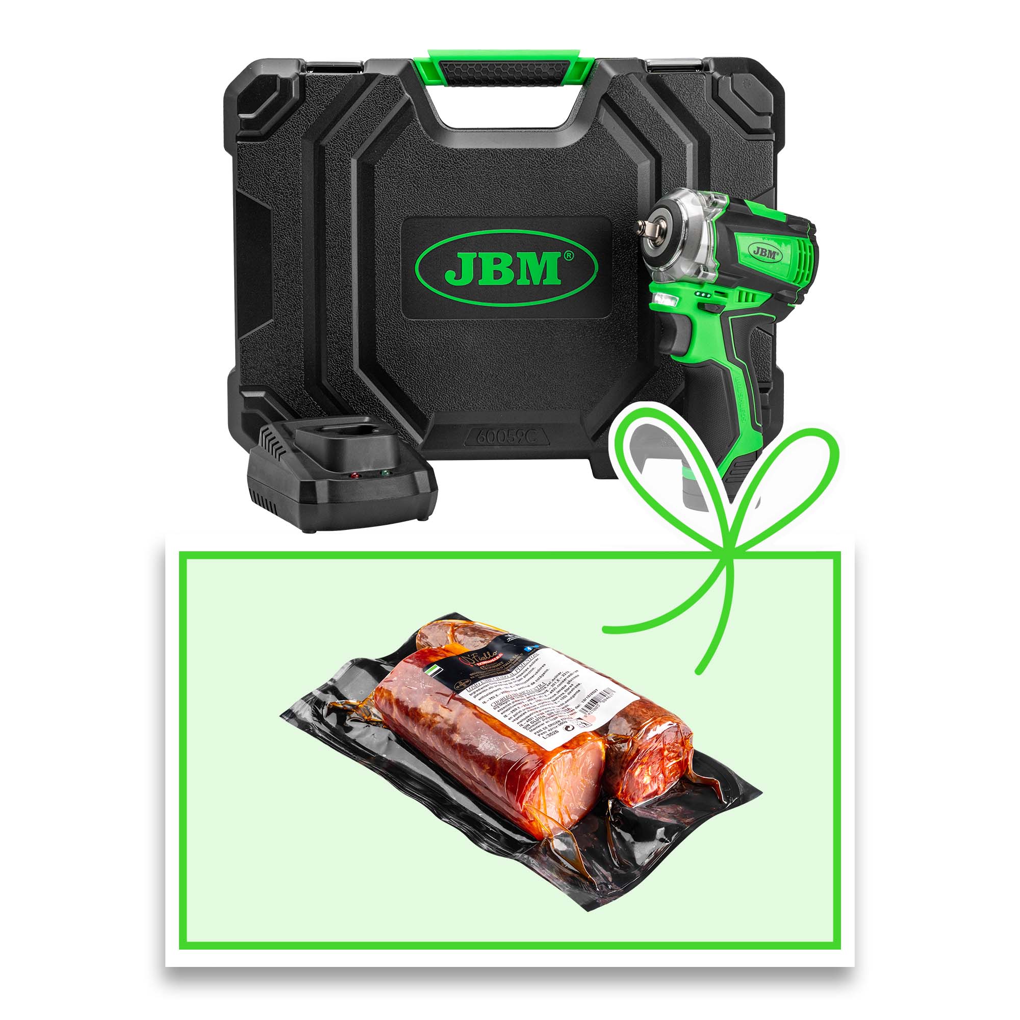 CLÉ À CHOCS BRUSHLESS À BATTERIE 3/8" 250NM AVEC COFFRET + ASSORTIMENT DE CHARCUTERIE