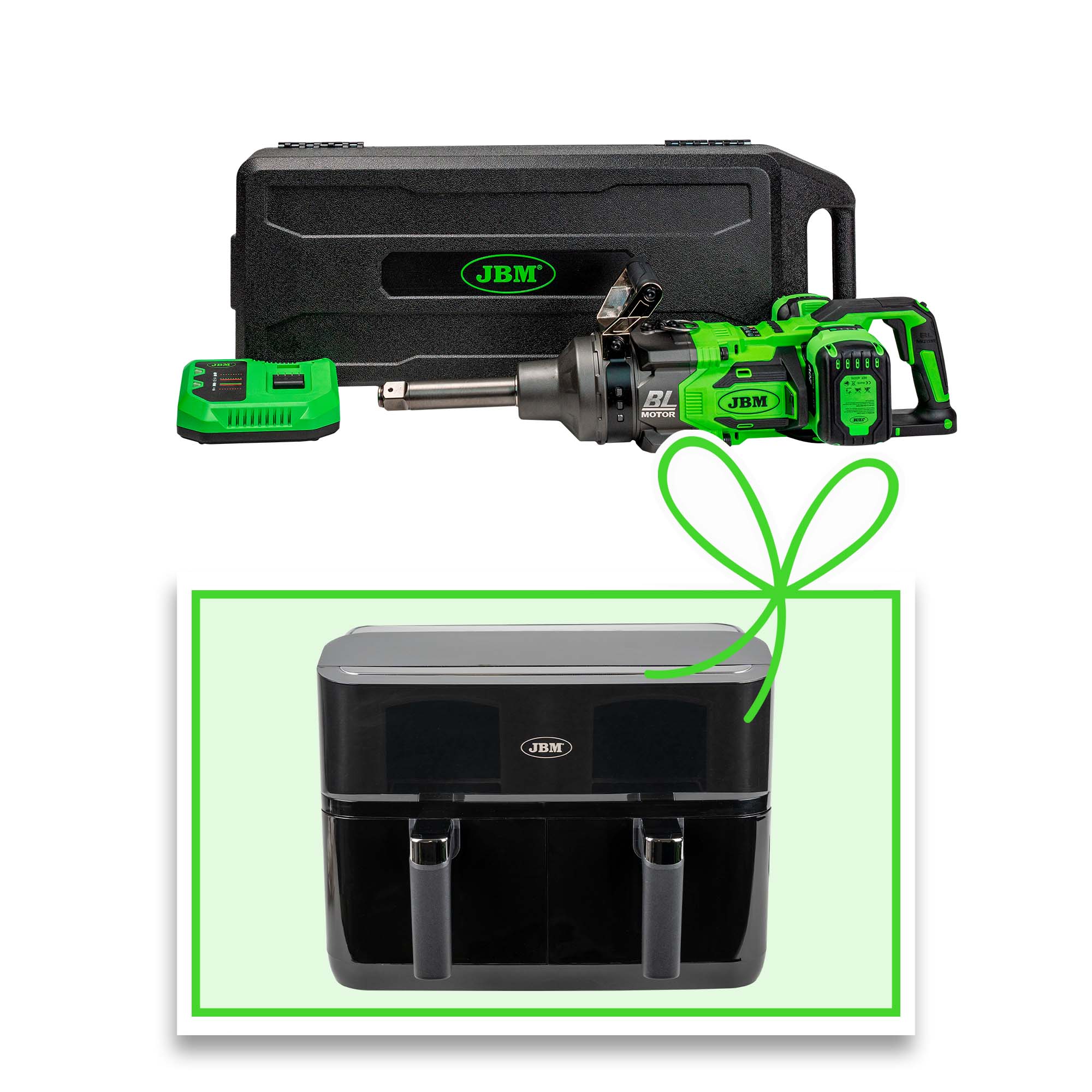 CLÉ À CHOCS BRUSHLESS À BATTERIE 1" 4000NM AVEC COFFRET + FRITEUSE