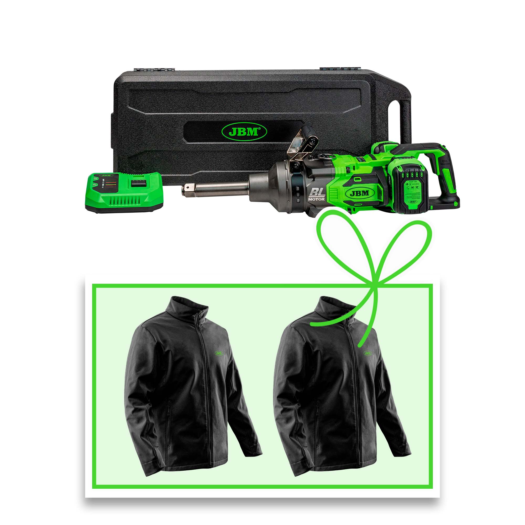 CLÉ À CHOCS BRUSHLESS À BATTERIE 1" 4000NM AVEC COFFRET + VESTE 3XL