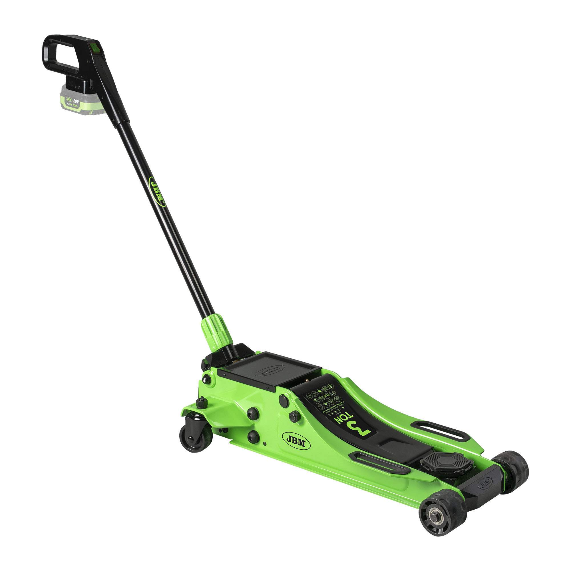 CRIC ROULEUR HYDRAULIQUE 3T SUR BATTERIE AVEC BATTERIE DE 6AH (X2) ET CHARGEUR INCLUS