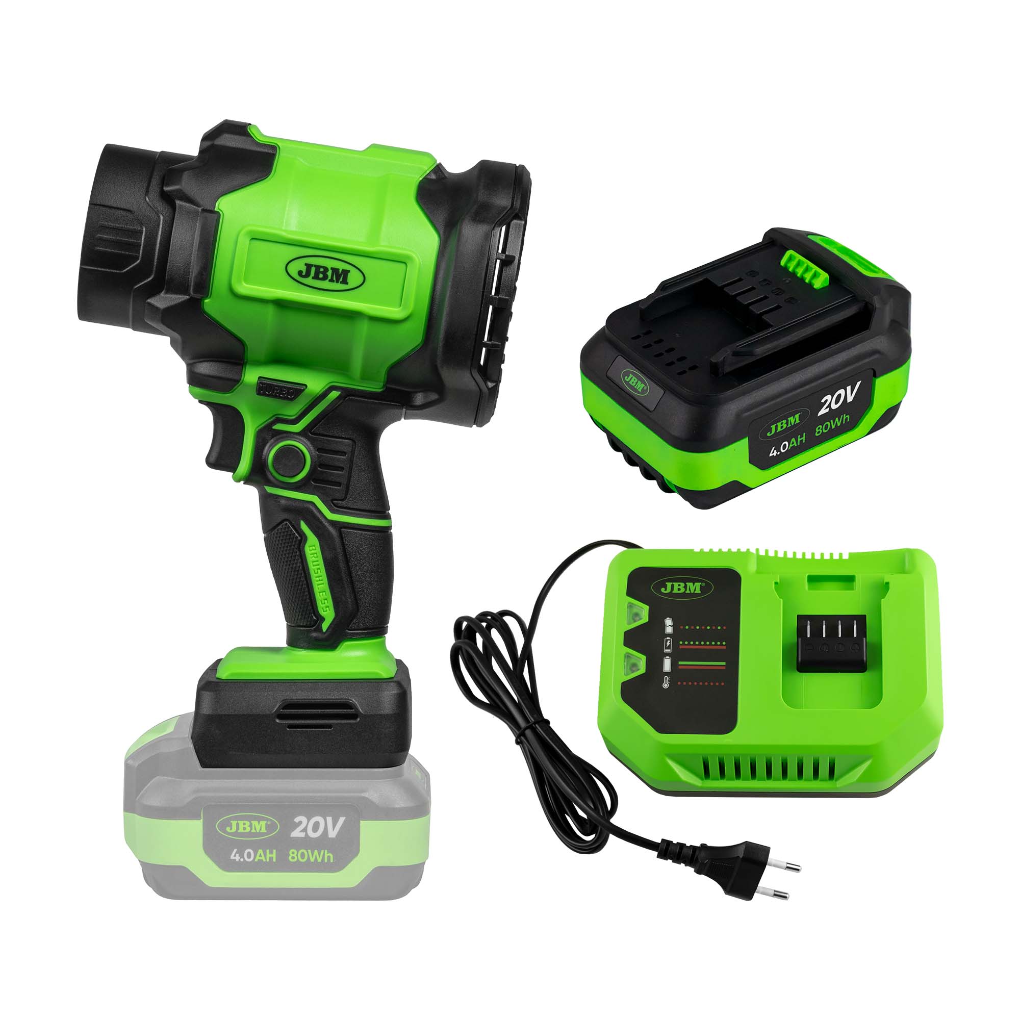 60071 SOUFFLEUR D'AIR + 60013 BATTERIE 4.0AH + 60016 CHARGEUR 20V