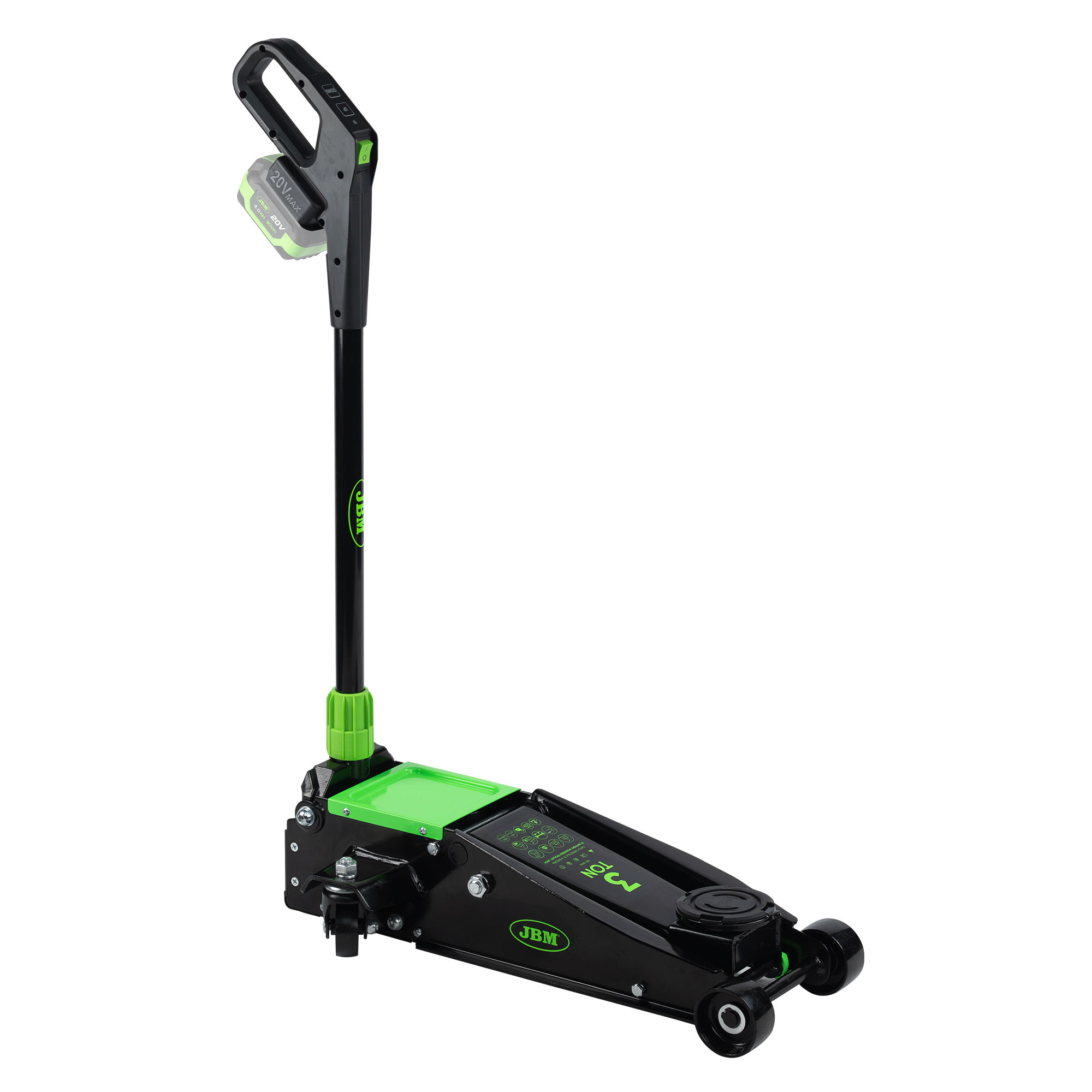 CRIC HYDRAULIQUE DE CHARIOT 3T SUR BATTERIE AVEC BATTERIE (X2) ET CHARGEUR INCLUS