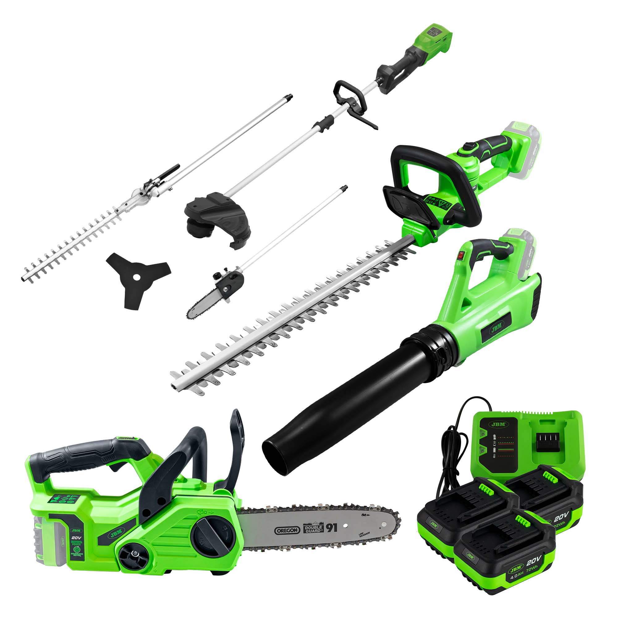 CHAINSAW +  BLOWER + HEDGE TRIMMER + MULTI FUNCTION TOOL + 60013 (X3) + 60017