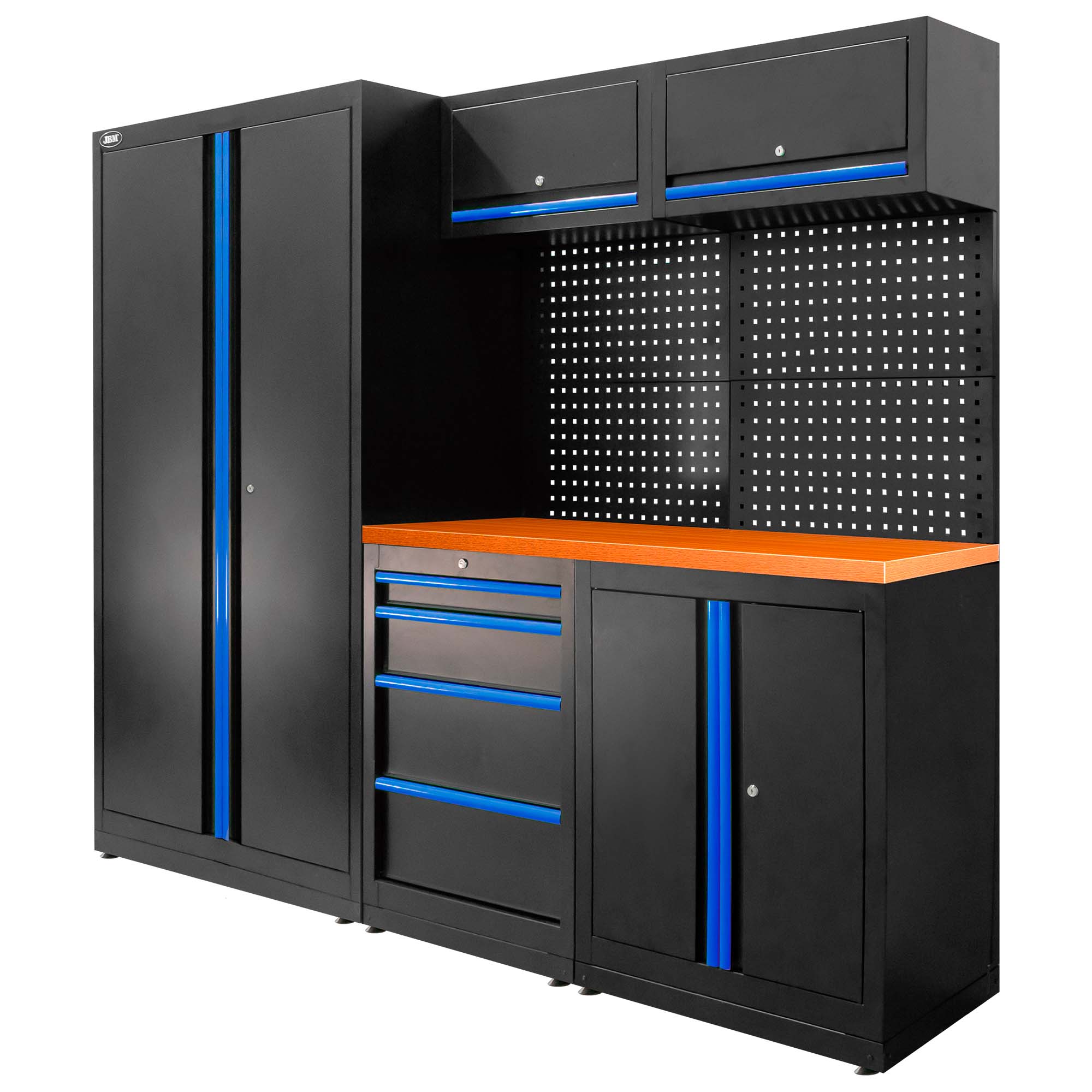 ENSEMBLE DE MEUBLES MODULAIRES (13PCS) - ENSEMBLE AVEC ARMOIRE À DEUX PORTES (RÉF.18105) - BLEU