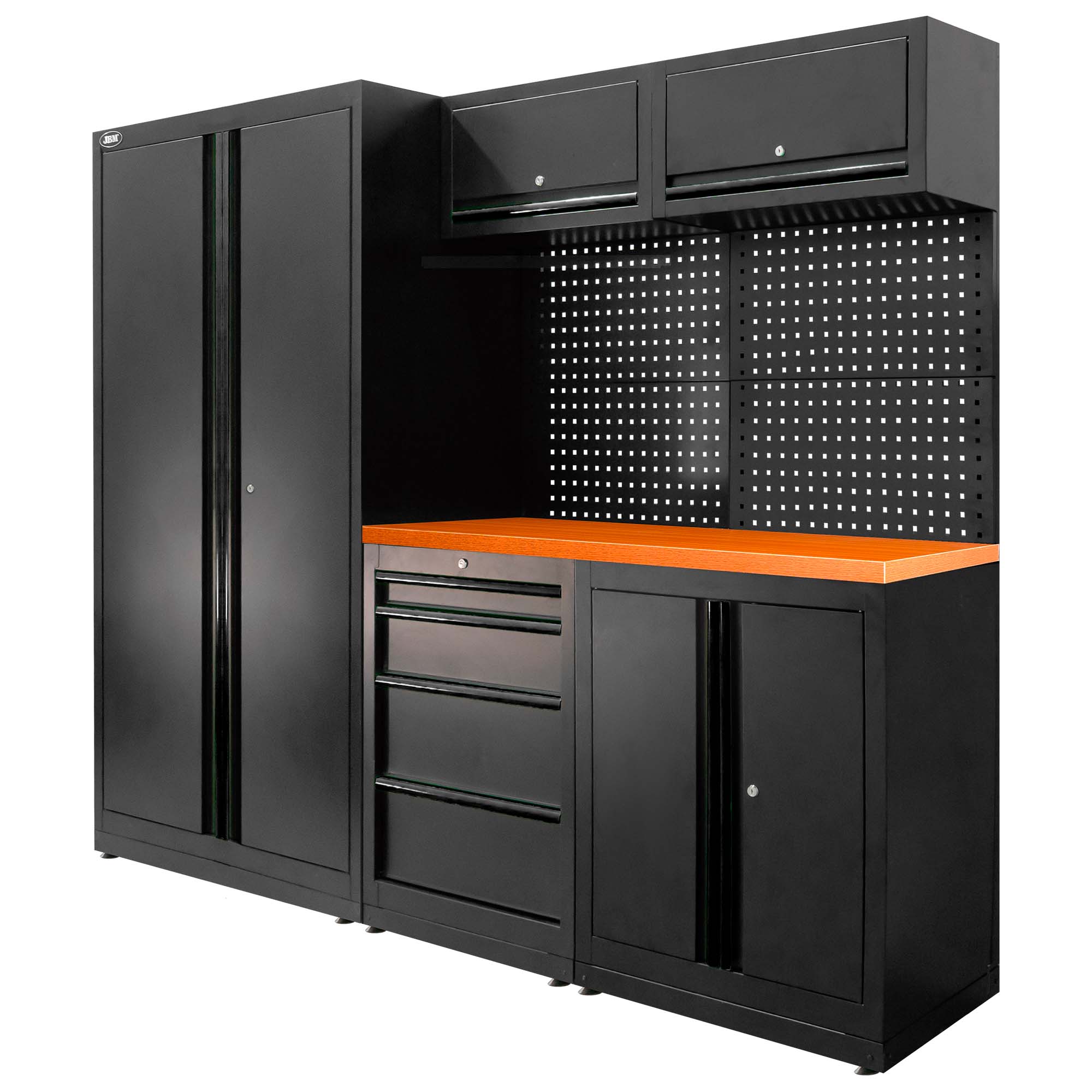ENSEMBLE DE MEUBLES MODULAIRES (13PCS) - ENSEMBLE AVEC ARMOIRE À DEUX PORTES (RÉF.18105) - NOIR