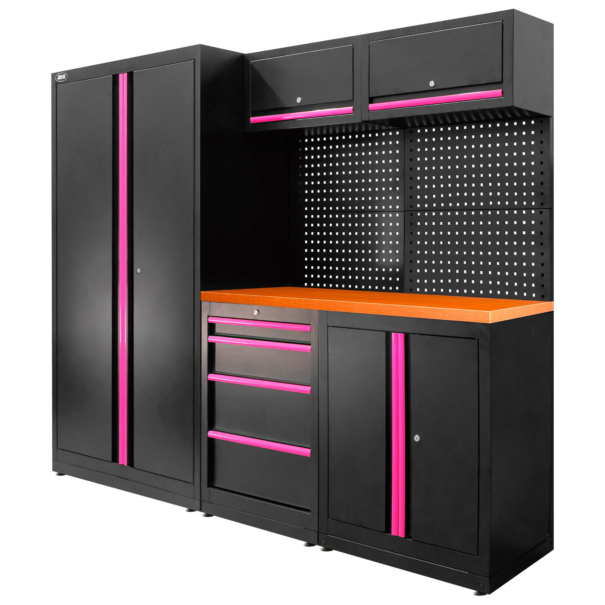 ENSEMBLE DE MEUBLES MODULAIRES (13PCS) - ENSEMBLE AVEC ARMOIRE À DEUX PORTES (RÉF.18105) - ROSE