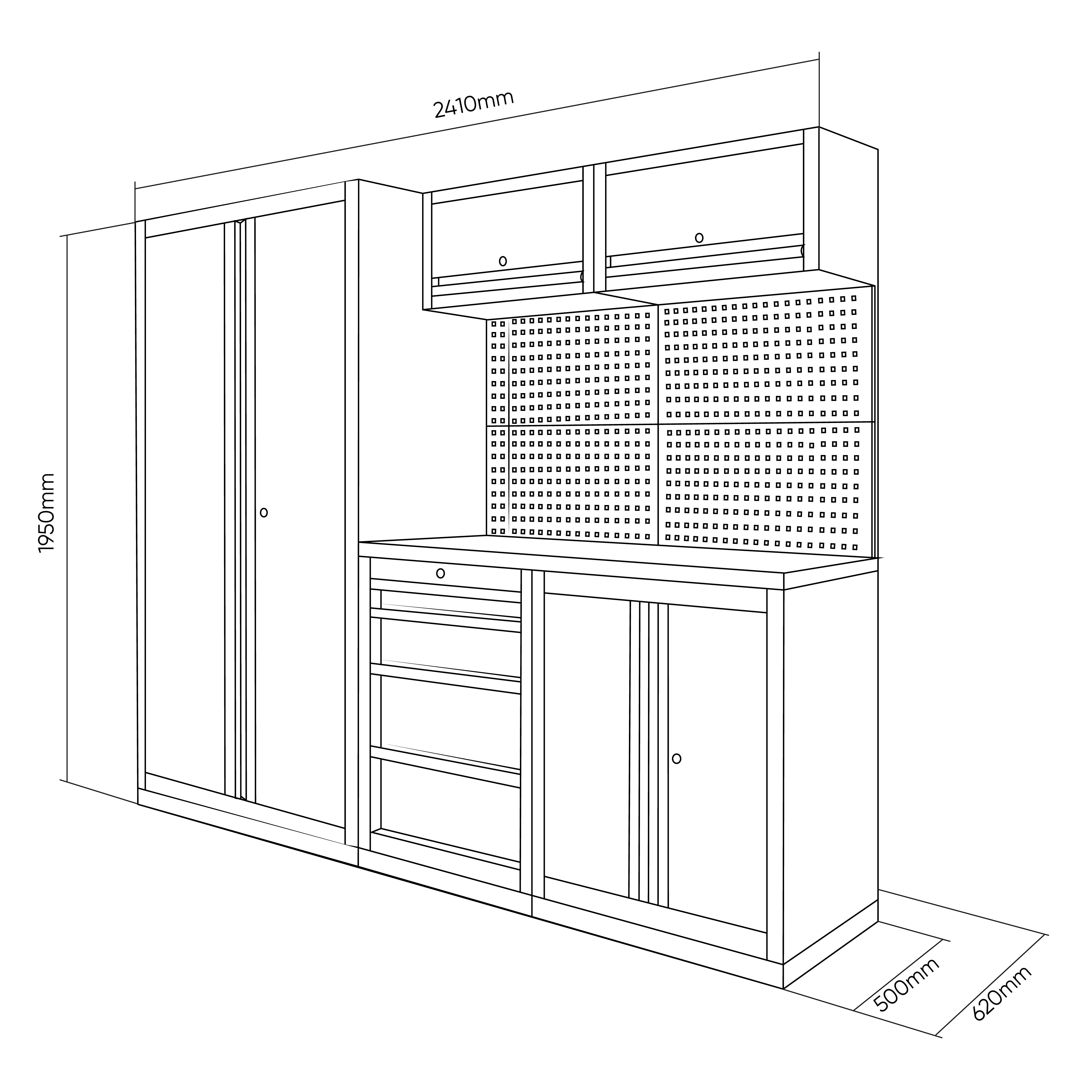 ENSEMBLE DE MEUBLES MODULAIRES (13PCS) - ENSEMBLE AVEC ARMOIRE À DEUX PORTES (RÉF.18105) - ROSE