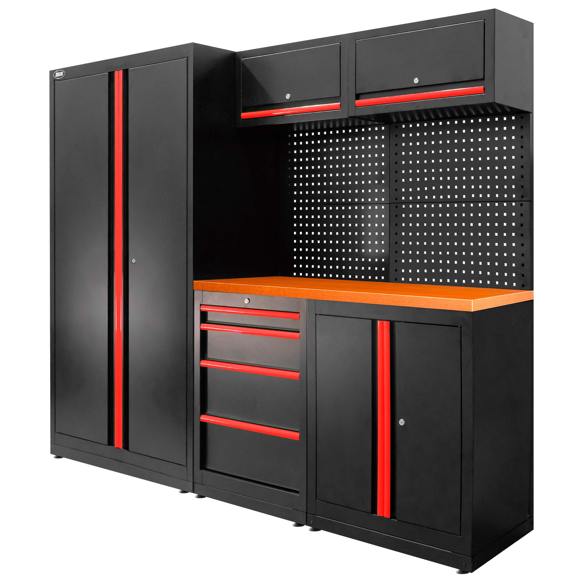 ENSEMBLE DE MEUBLES MODULAIRES (13PCS) - ENSEMBLE AVEC ARMOIRE À DEUX PORTES (RÉF.18105) - ROUGE