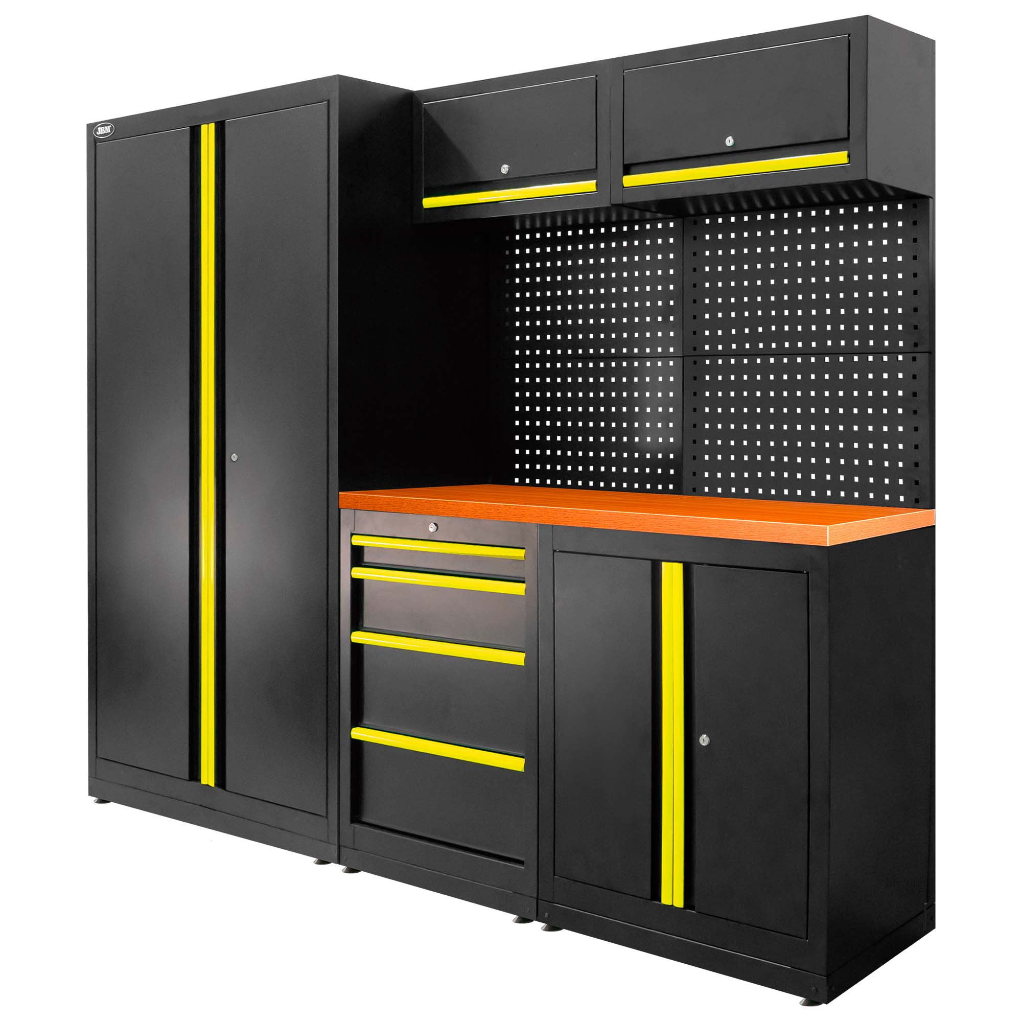 ENSEMBLE DE MEUBLES MODULAIRES (13PCS) - ENSEMBLE AVEC ARMOIRE À DEUX PORTES (RÉF.18105) - JAUNE