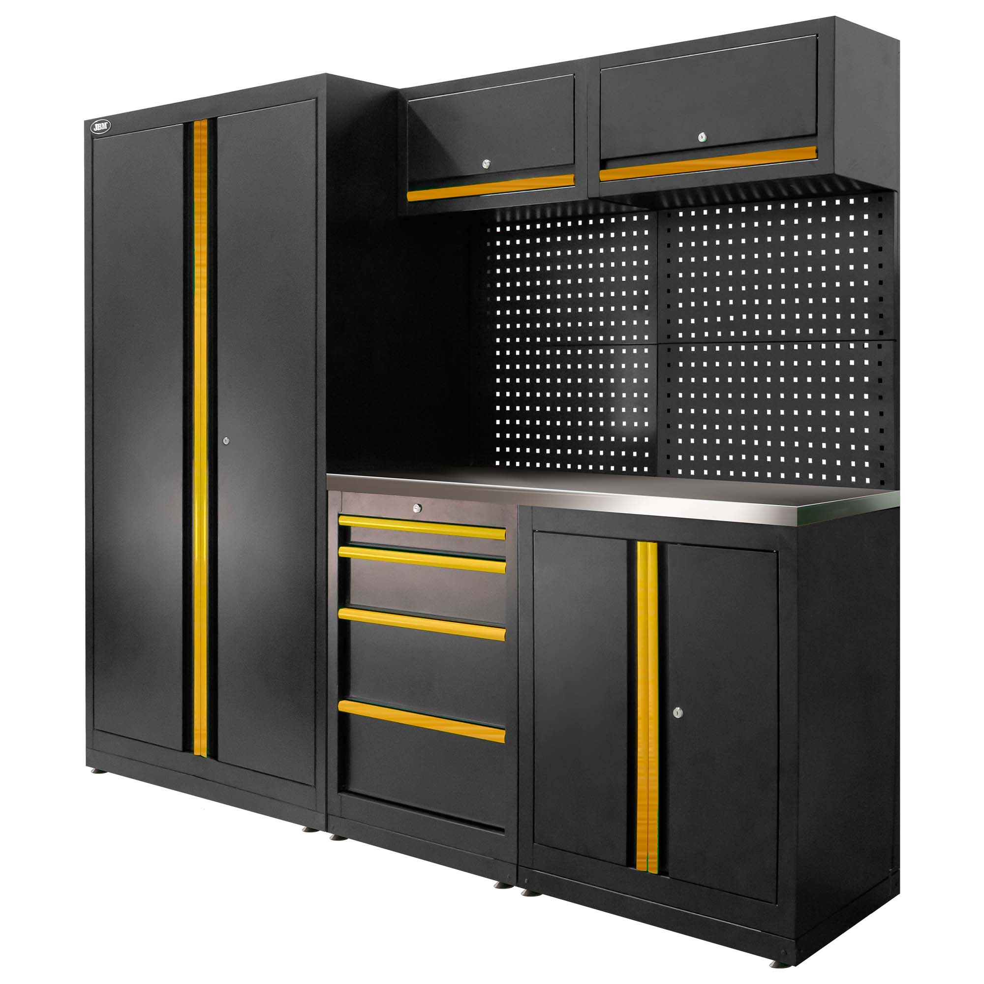 ENSEMBLE DE MEUBLES MODULAIRES (13PCS) - ENSEMBLE AVEC ARMOIRE À DEUX PORTES (RÉF.18105) - DORÉ