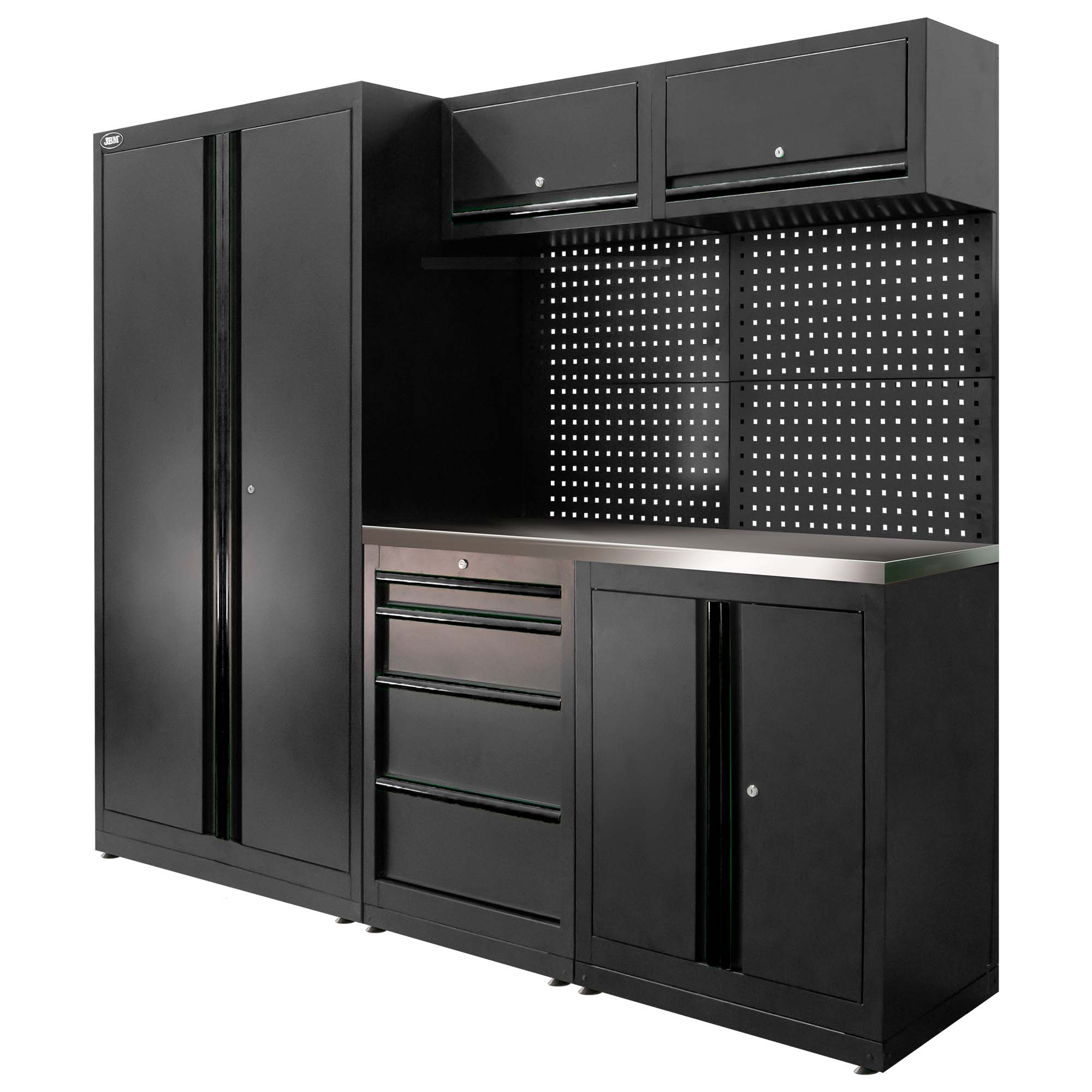 ENSEMBLE DE MEUBLES MODULAIRES (13PCS) - ENSEMBLE AVEC ARMOIRE À DEUX PORTES (RÉF.18105) - NOIR