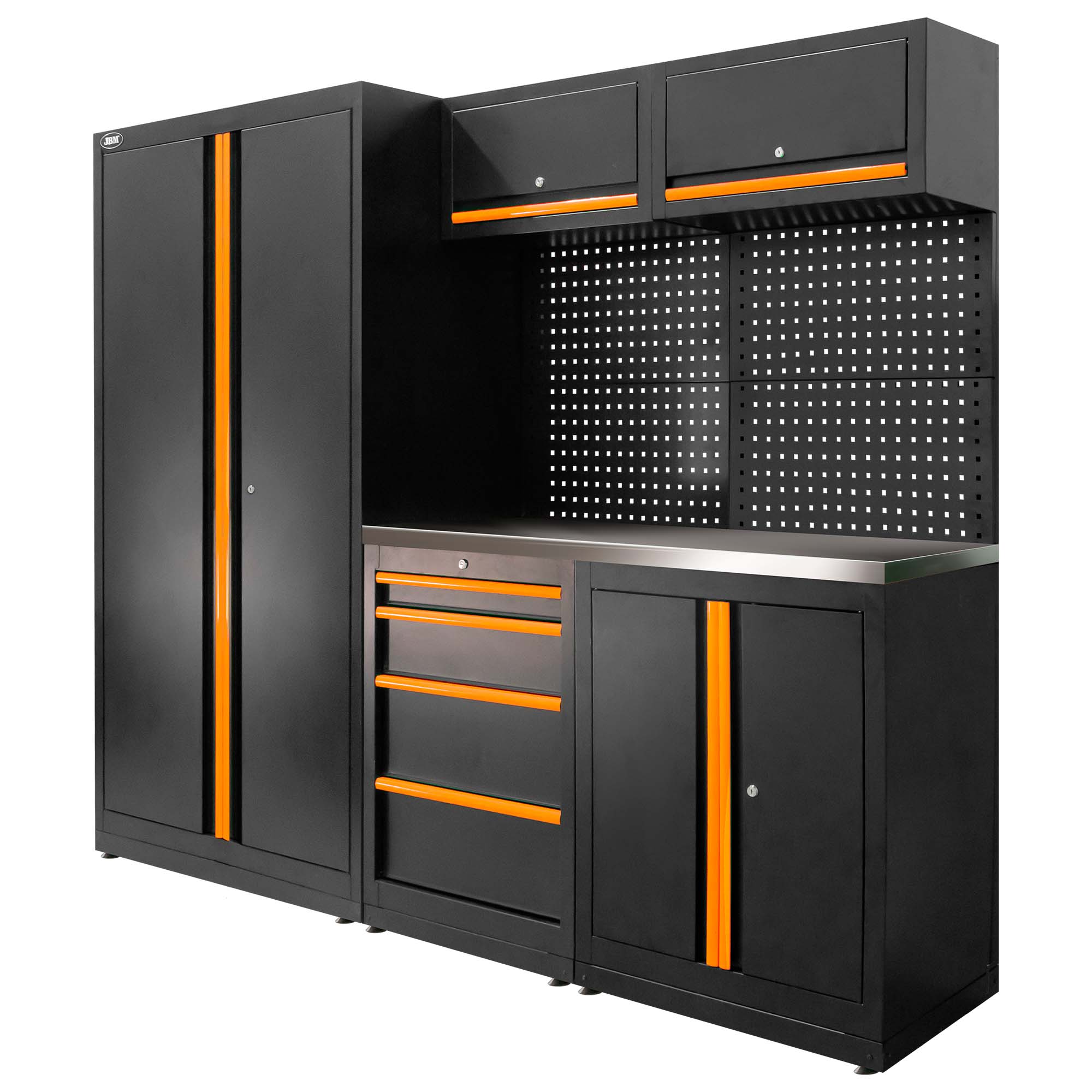 ENSEMBLE DE MEUBLES MODULAIRES (13PCS) - ENSEMBLE AVEC ARMOIRE À DEUX PORTES (RÉF.18105) - ORANGE