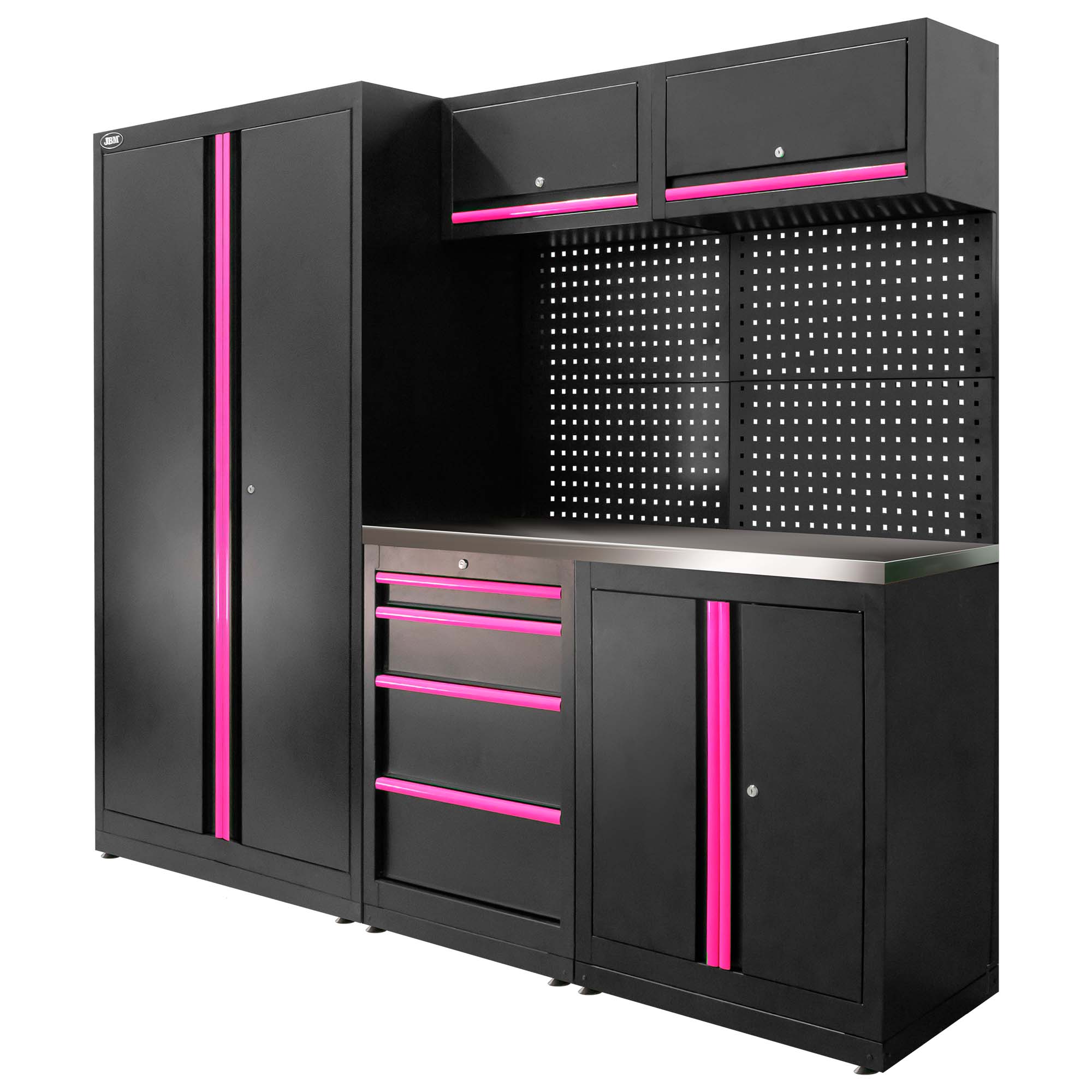 ENSEMBLE DE MEUBLES MODULAIRES (13PCS) - ENSEMBLE AVEC ARMOIRE À DEUX PORTES (RÉF.18105) - ROSE