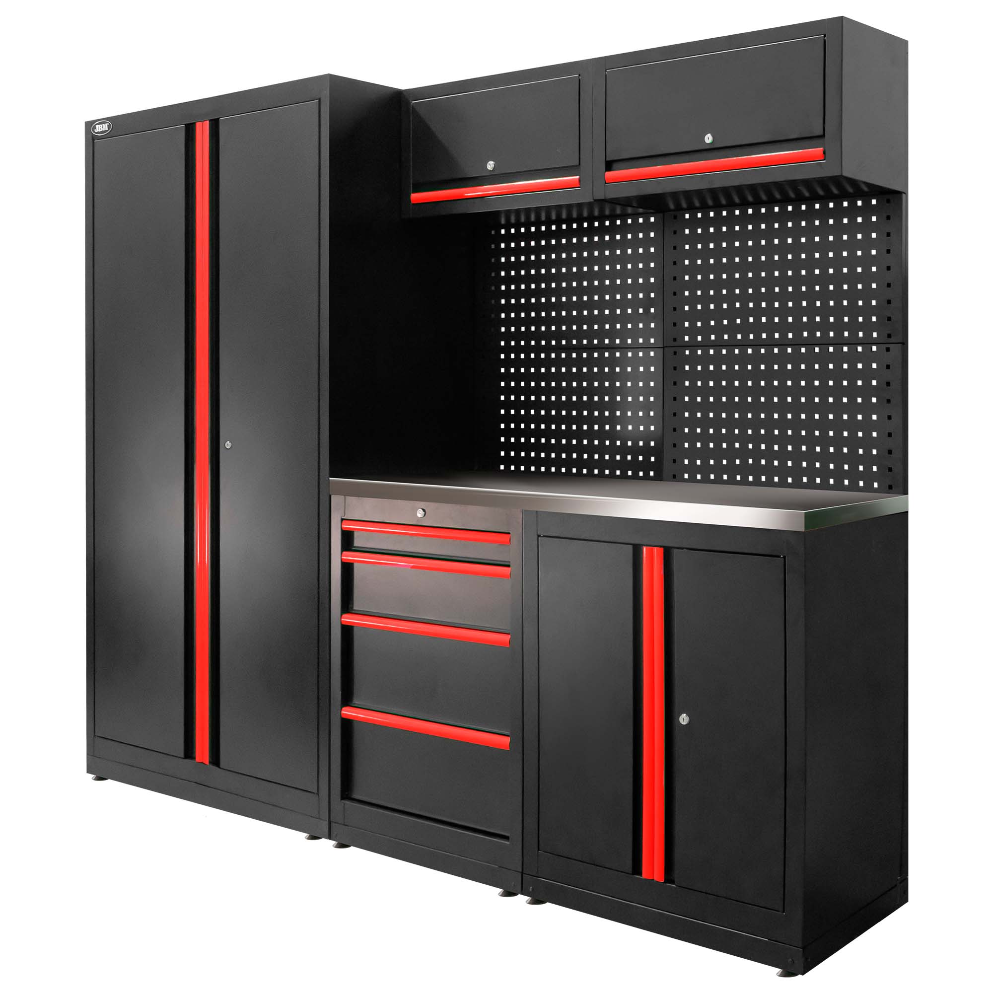 ENSEMBLE DE MEUBLES MODULAIRES (13PCS) - ENSEMBLE AVEC ARMOIRE À DEUX PORTES (RÉF.18105) - ROUGE