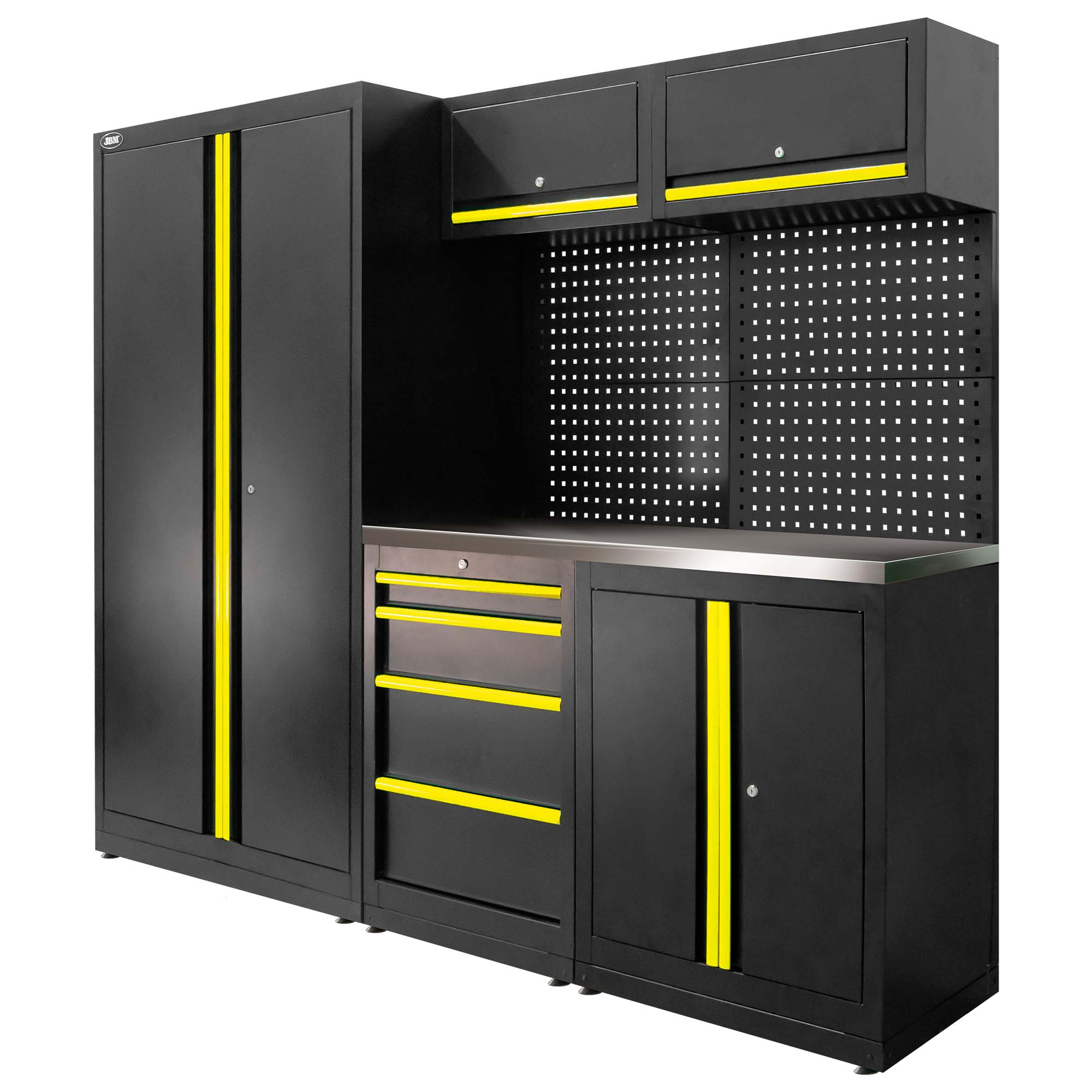 ENSEMBLE DE MEUBLES MODULAIRES (13PCS) - ENSEMBLE AVEC ARMOIRE À DEUX PORTES (RÉF.18105) - JAUNE