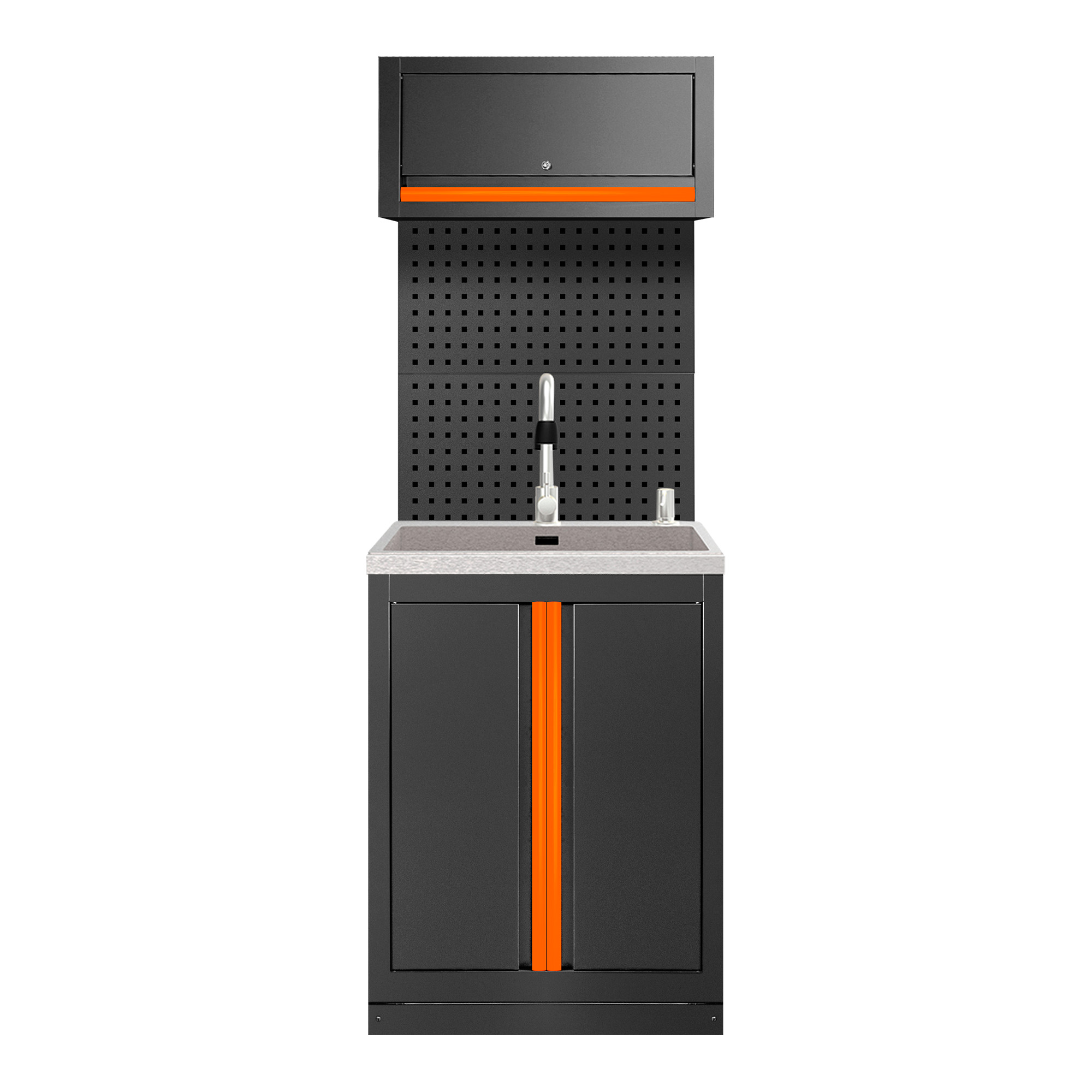 CONJUNTO DE MUEBLES MODULARES (6PCS) - EXTENSIÓN DE ARMARIO CON FREGADERO (REF.18103) - NARANJA