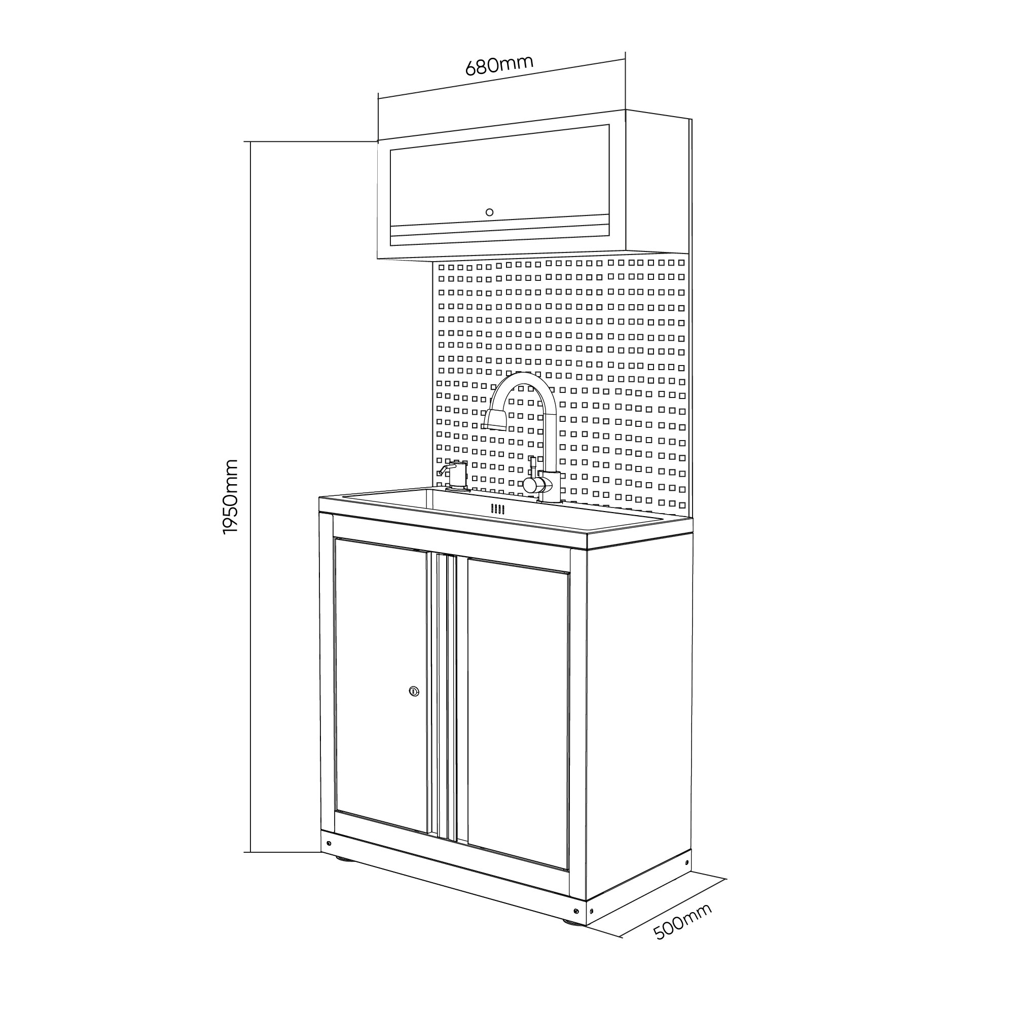 ENSEMBLE DE MEUBLES MODULAIRES (6PCS) – EXTENSION D’ARMOIRE AVEC ÉVIER (RÉF.18103) – ORANGE