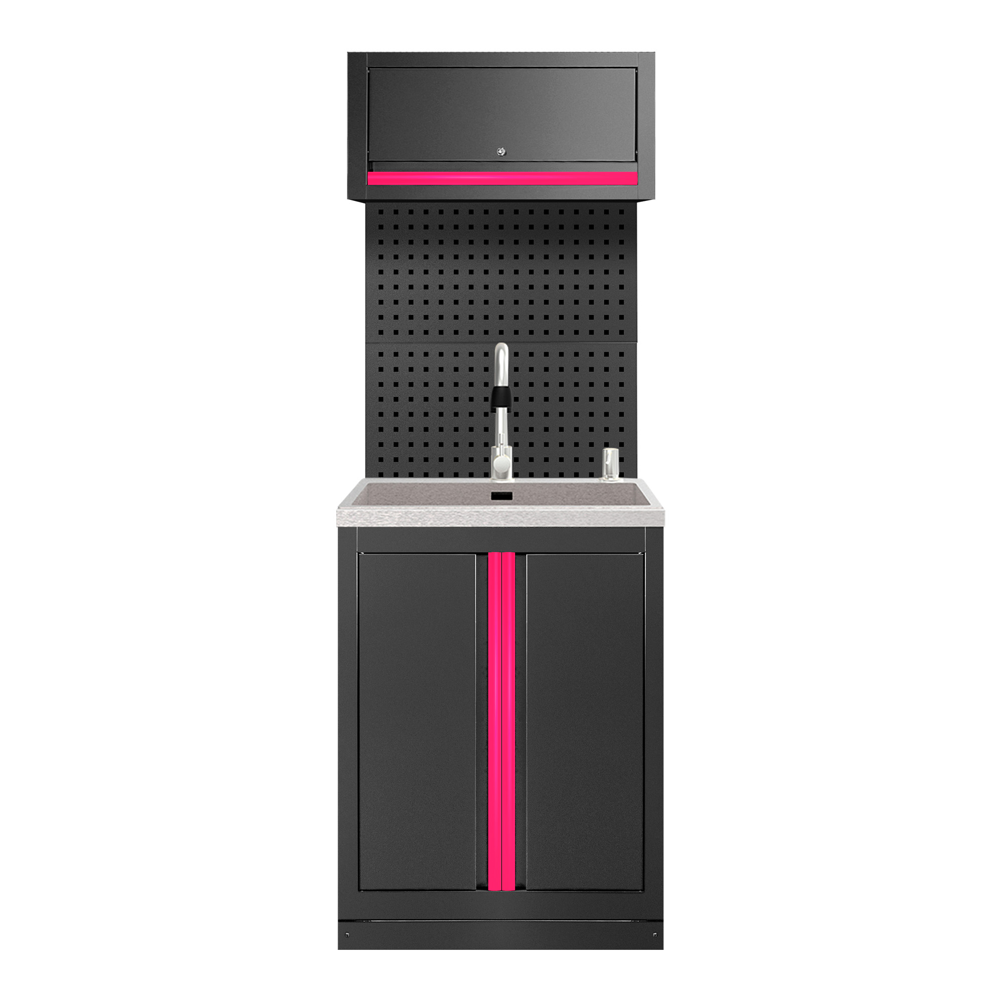 ENSEMBLE DE MEUBLES MODULAIRES (6PCS) – EXTENSION D’ARMOIRE AVEC ÉVIER (RÉF.18103) – ROSE
