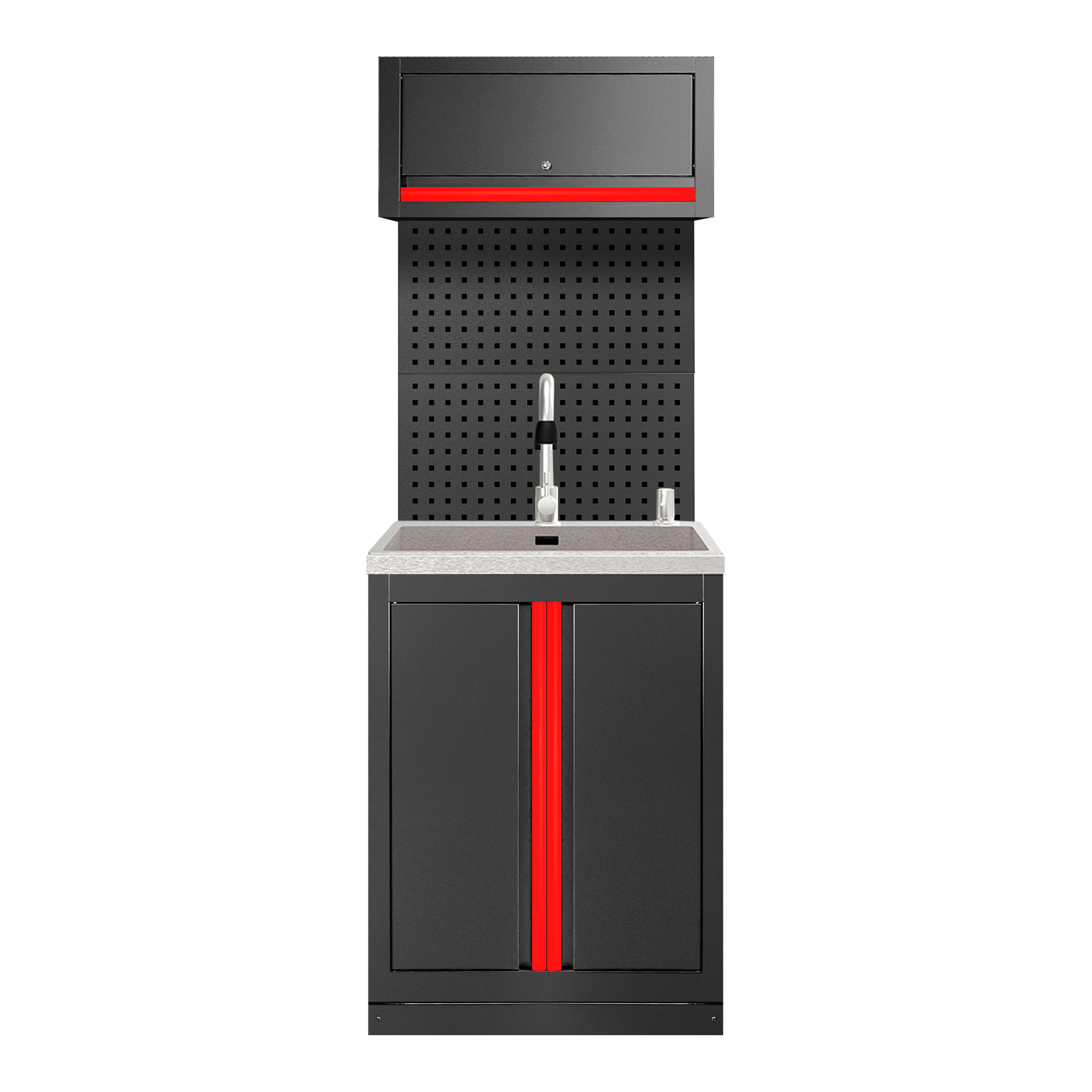 ENSEMBLE DE MEUBLES MODULAIRES (6PCS) – EXTENSION D’ARMOIRE AVEC ÉVIER (RÉF.18103) – ROUGE