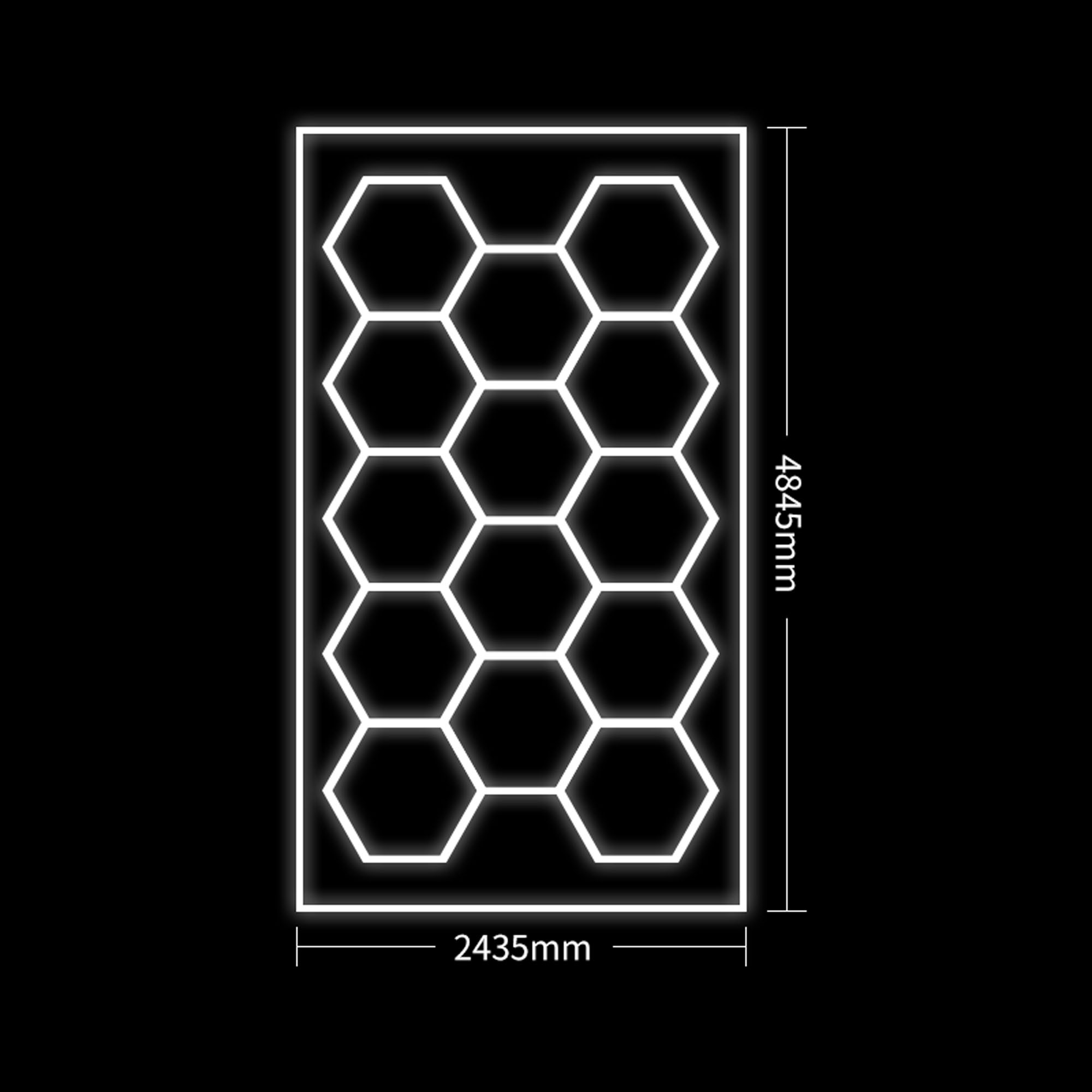 KIT DE LUMINAIRES LED HEXAGONAUX POUR PLAFOND AVEC KIT DE CÂBLE MÉTALLIQUE DE SUSPENSION