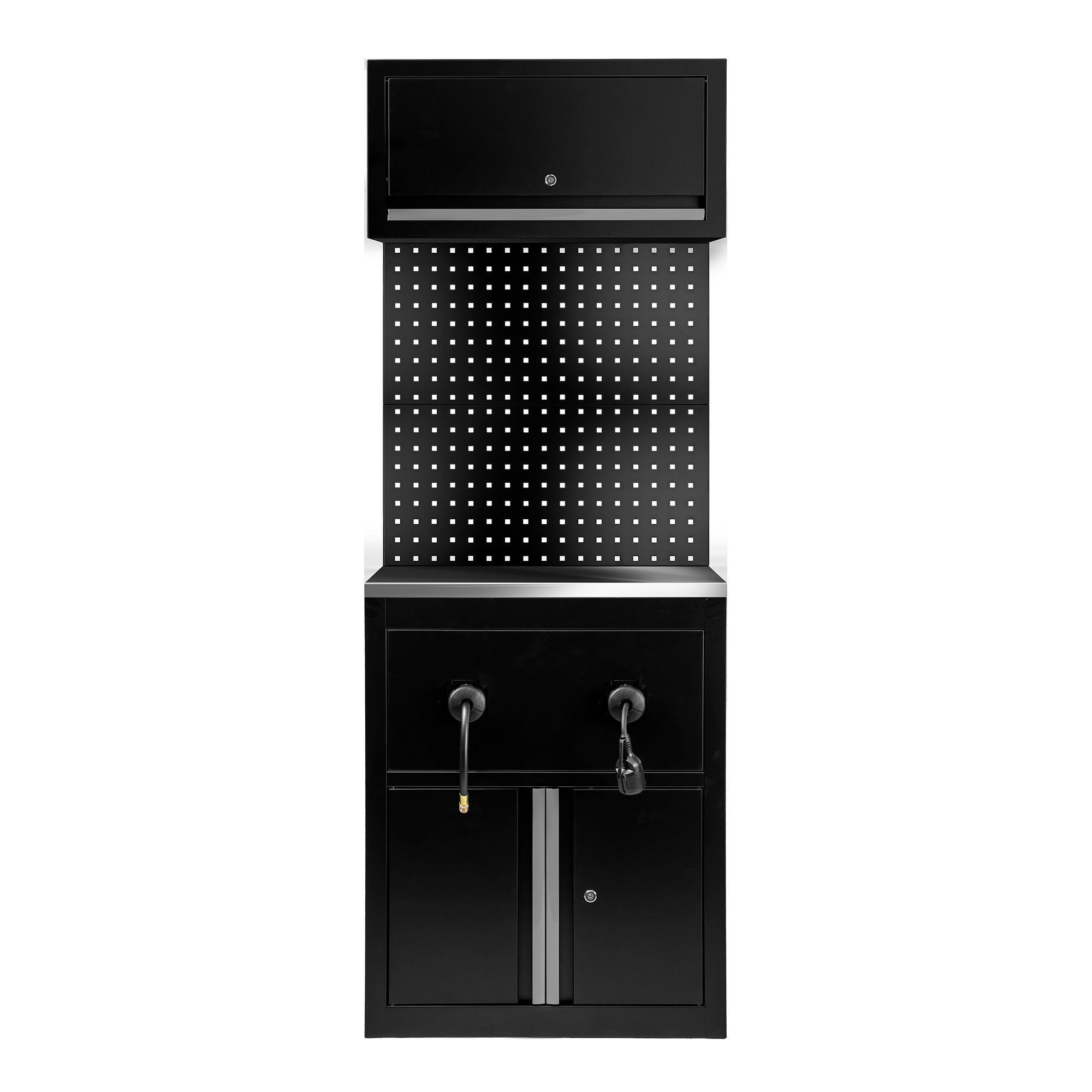 ENSEMBLE DE MEUBLES MODULAIRES (9 PCS) - EXTENSION D’ARMOIRE POUR ENROULEURS (RÉF. 18403) - ARGENT
