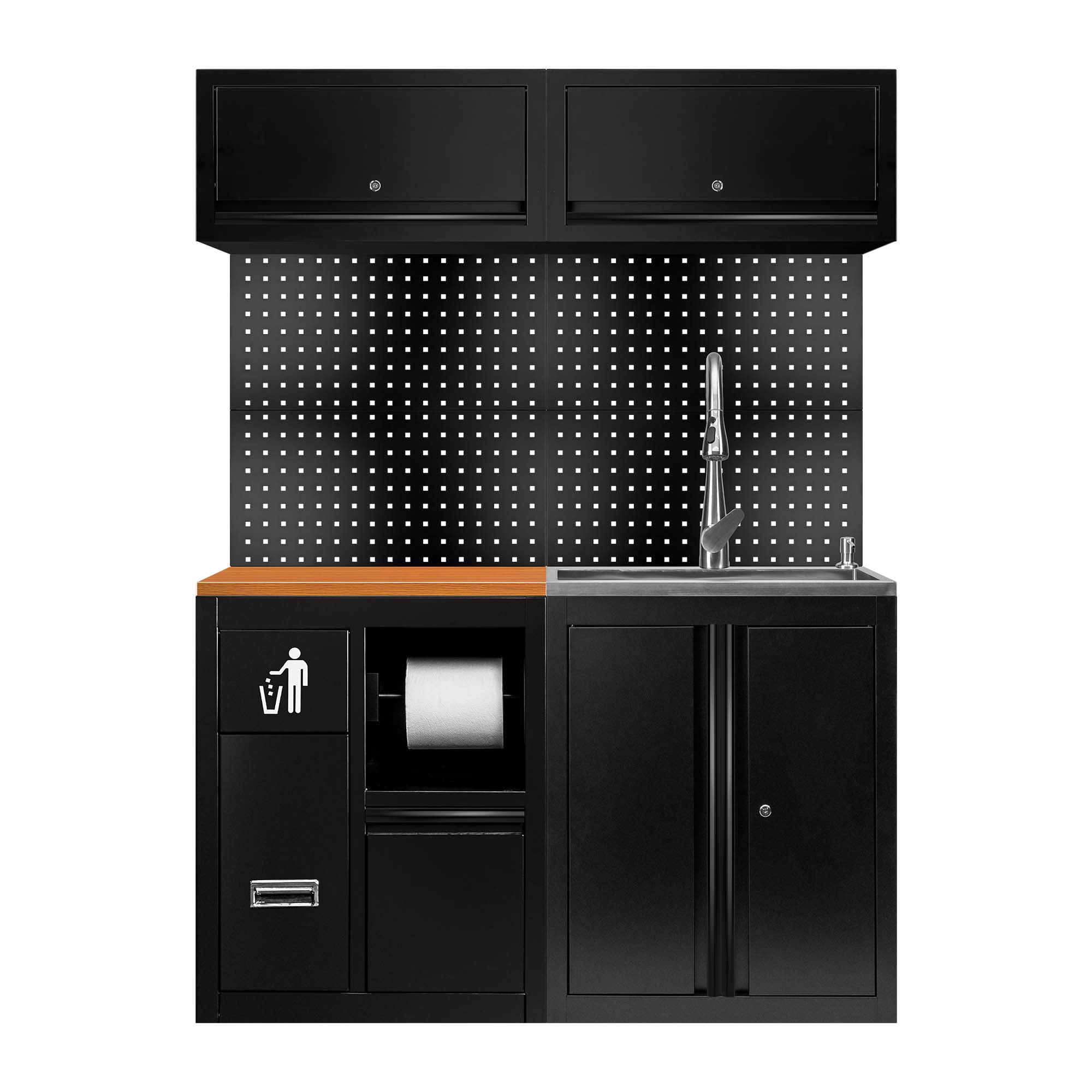 ENSEMBLE DE MEUBLES MODULAIRES (13 PCS) - EXTENSION AVEC REF.16493 ET REF.18103 - DORÉ