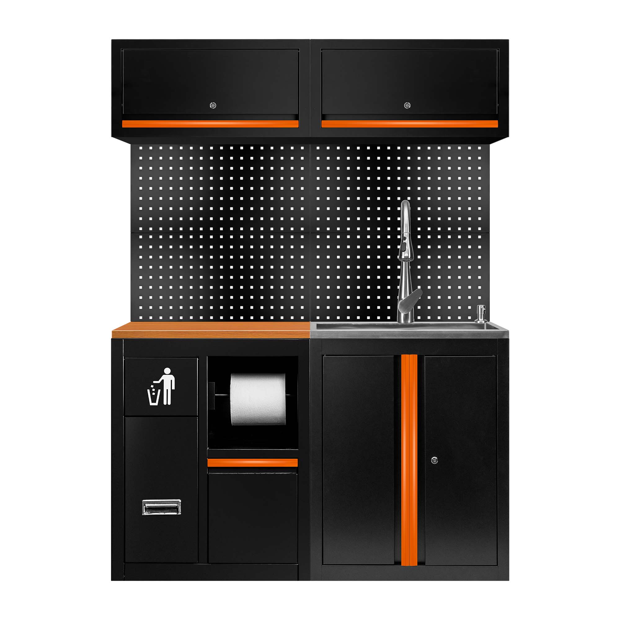ENSEMBLE DE MEUBLES MODULAIRES (13 PCS) - EXTENSION AVEC REF.16493 ET REF.18103 - ORANGE