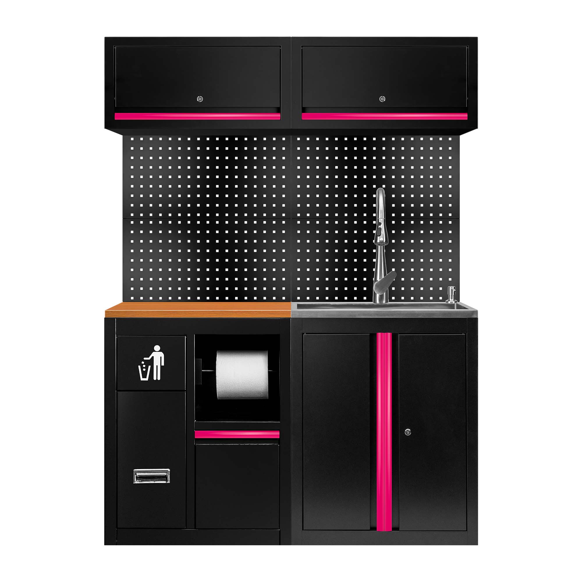 ENSEMBLE DE MEUBLES MODULAIRES (13 PCS) - EXTENSION AVEC REF.16493 ET REF.18103 - ROSE