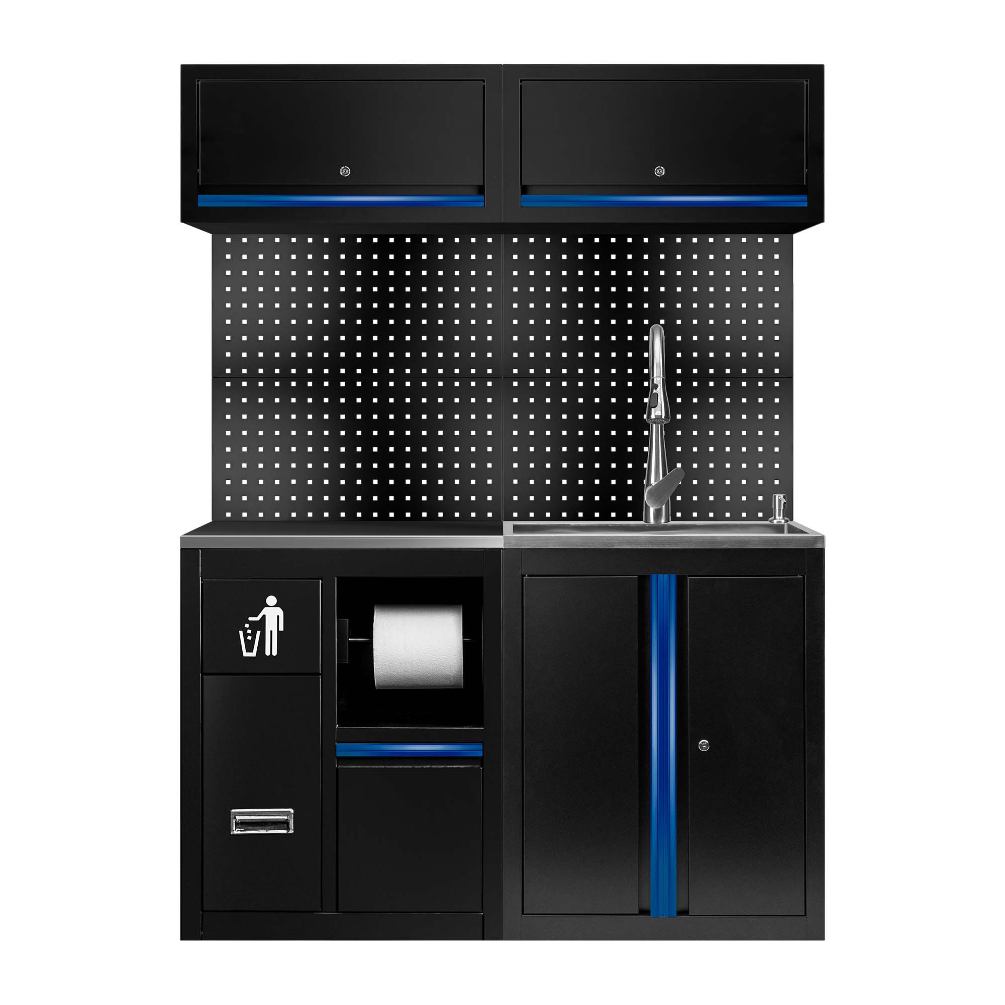 ENSEMBLE DE MEUBLES MODULAIRES (13 PCS) - EXTENSION AVEC REF.16493 ET REF.18103 - BLEU