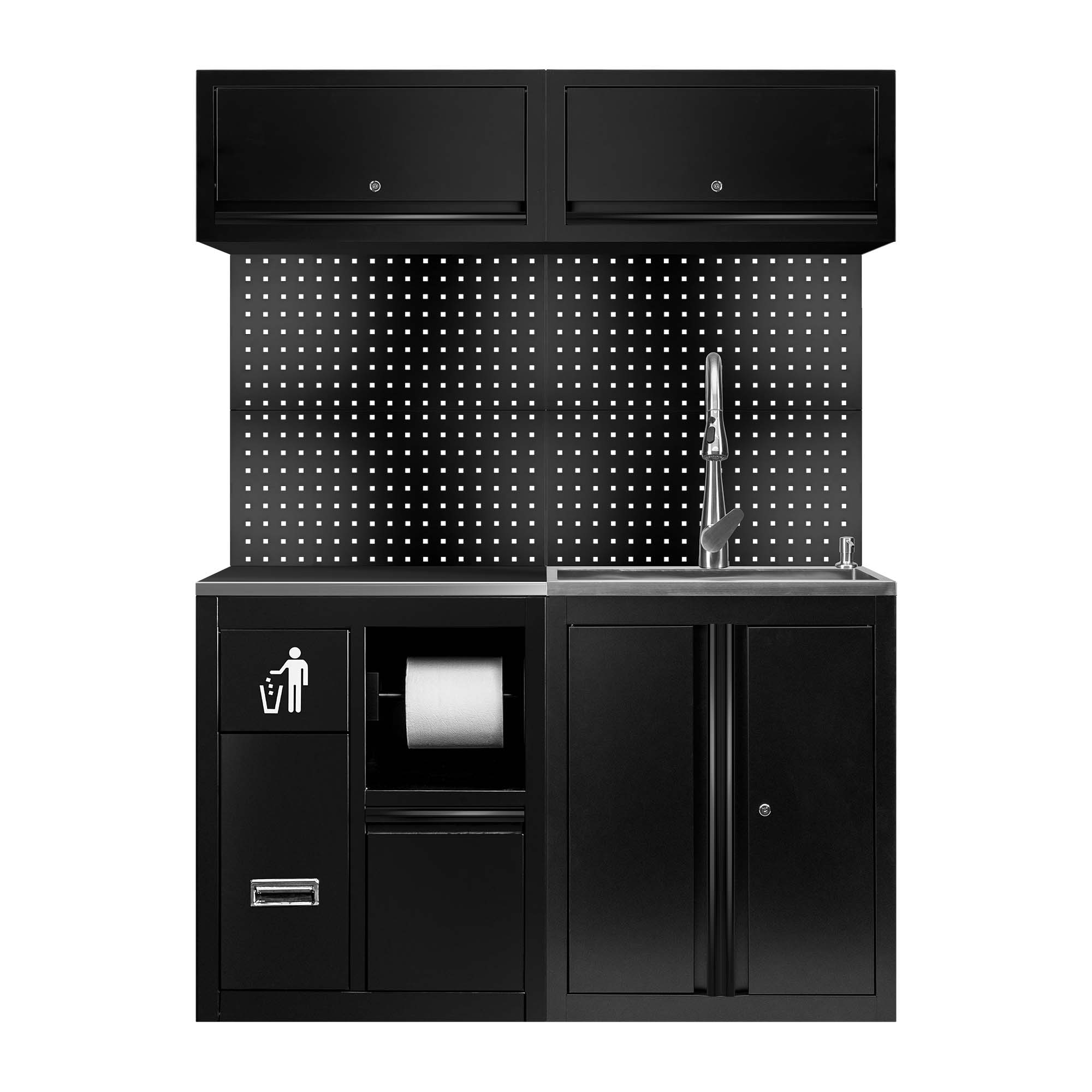 ENSEMBLE DE MEUBLES MODULAIRES (13 PCS) - EXTENSION AVEC REF.16493 ET REF.18103 - NOIR