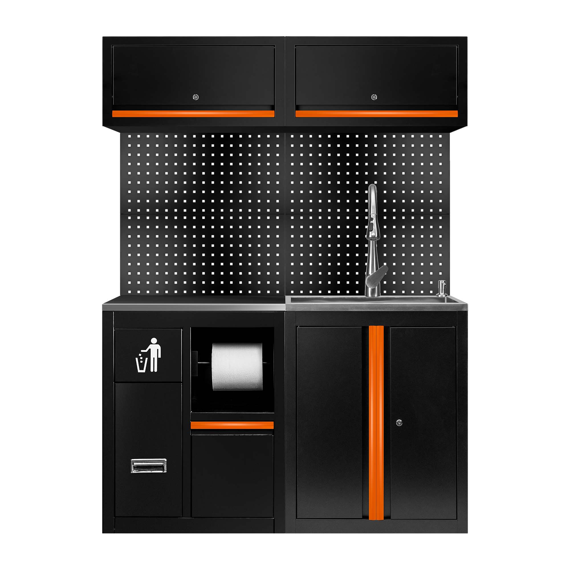 ENSEMBLE DE MEUBLES MODULAIRES (13 PCS) - EXTENSION AVEC REF.16493 ET REF.18103 - ORANGE