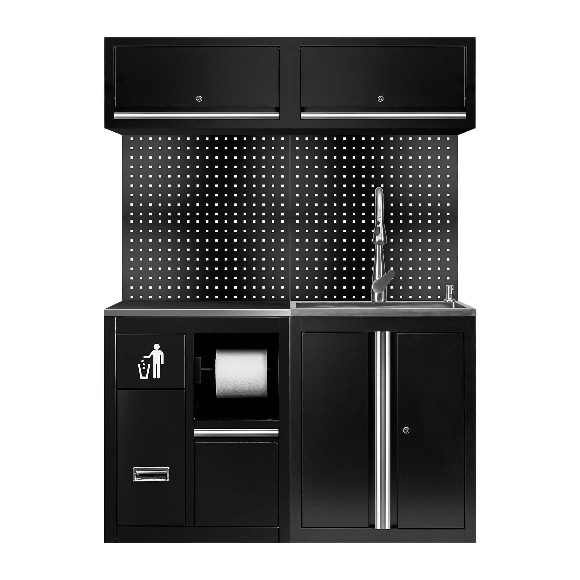 ENSEMBLE DE MEUBLES MODULAIRES (13 PCS) - EXTENSION AVEC REF.16493 ET REF.18103 - ARGENT