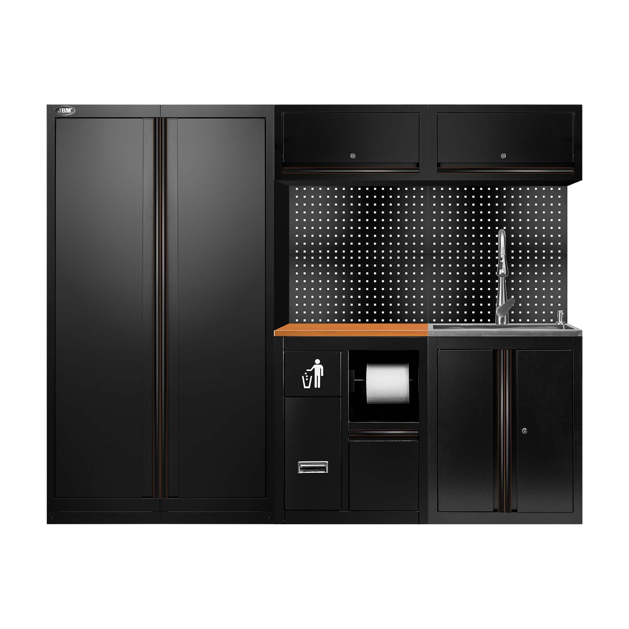 ENSEMBLE DE MEUBLES MODULAIRES (14 PCS) - EXTENSION AVEC REF.18105, REF.16493 ET REF.18103 - NOIR