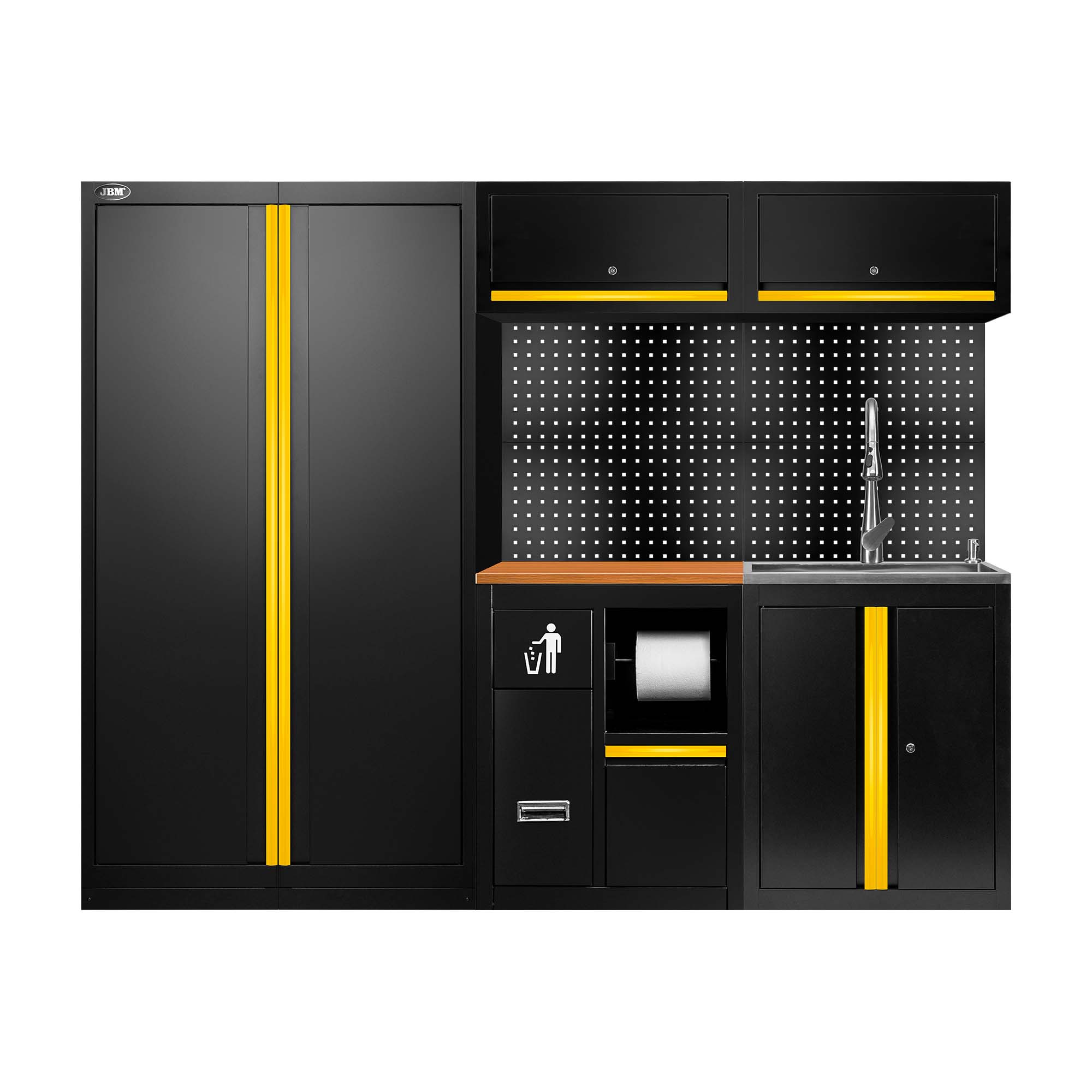ENSEMBLE DE MEUBLES MODULAIRES (14 PCS) - EXTENSION AVEC REF.18105, REF.16493 ET REF.18103 - JAUNE