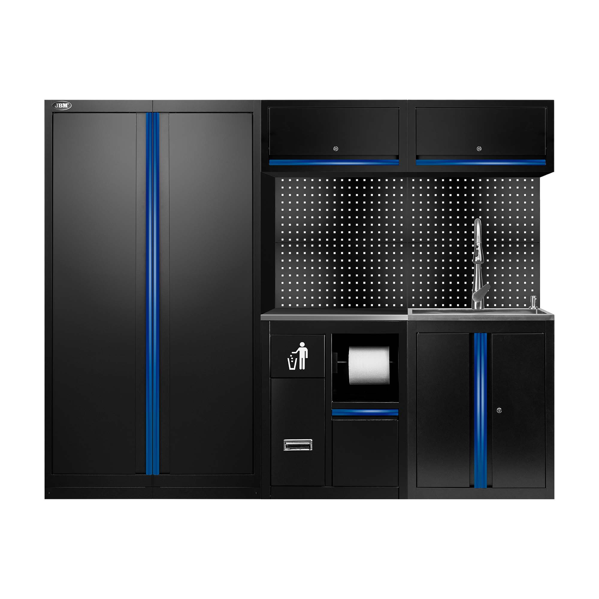 ENSEMBLE DE MEUBLES MODULAIRES (14 PCS) - EXTENSION AVEC REF.18105, REF.16493 ET REF.18103 - BLEU