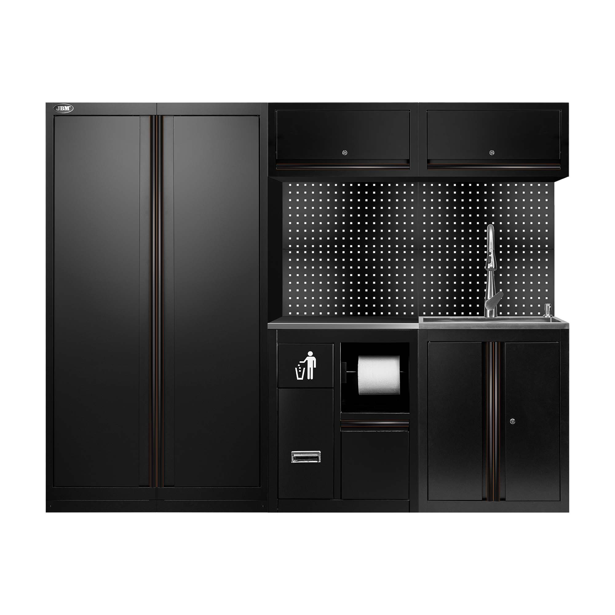 ENSEMBLE DE MEUBLES MODULAIRES (14 PCS) - EXTENSION AVEC REF.18105, REF.16493 ET REF.18103 - NOIR