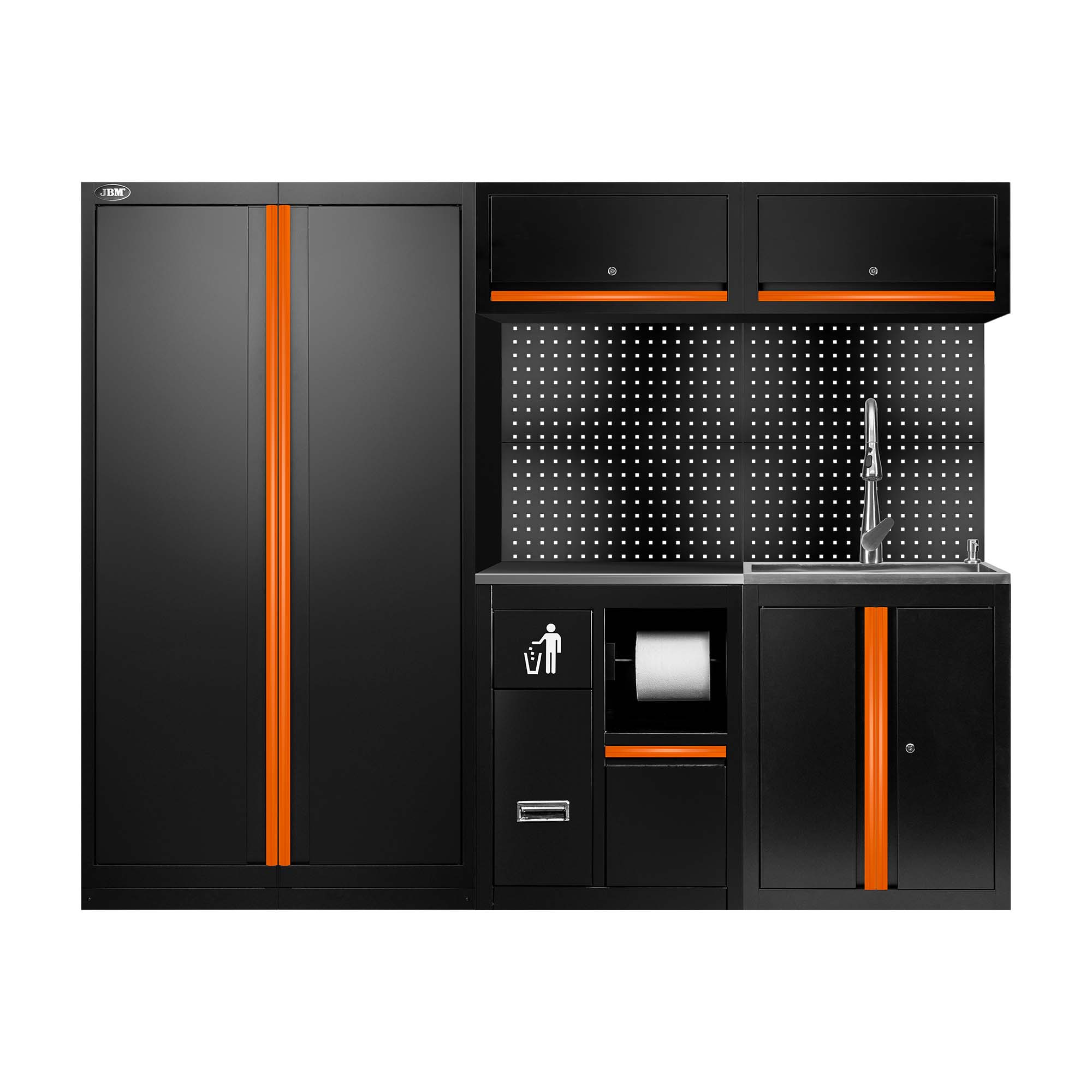ENSEMBLE DE MEUBLES MODULAIRES (14 PCS) - EXTENSION AVEC REF.18105, REF.16493 ET REF.18103 - ORANGE