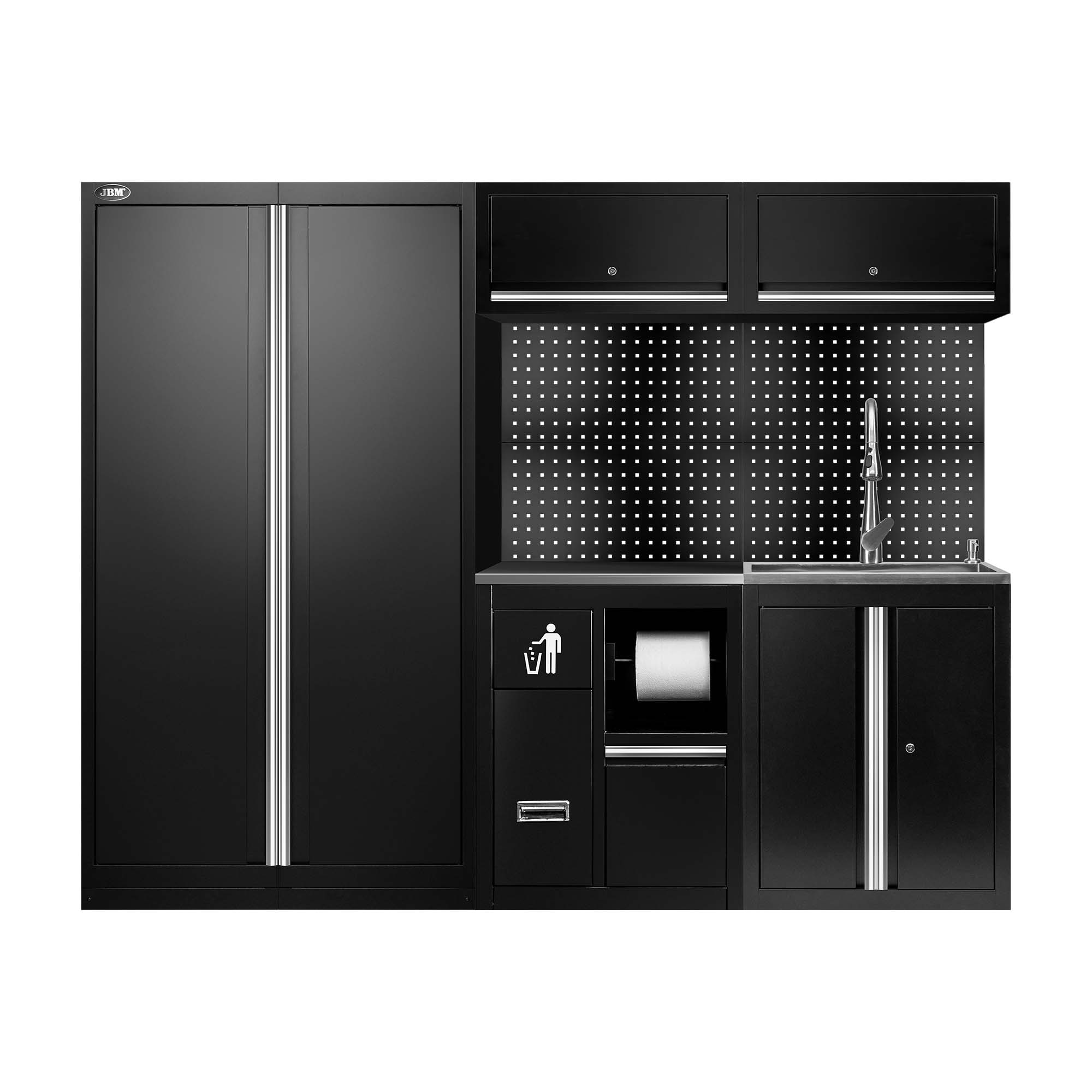ENSEMBLE DE MEUBLES MODULAIRES (14 PCS) - EXTENSION AVEC REF.18105, REF.16493 ET REF.18103 - ARGENT