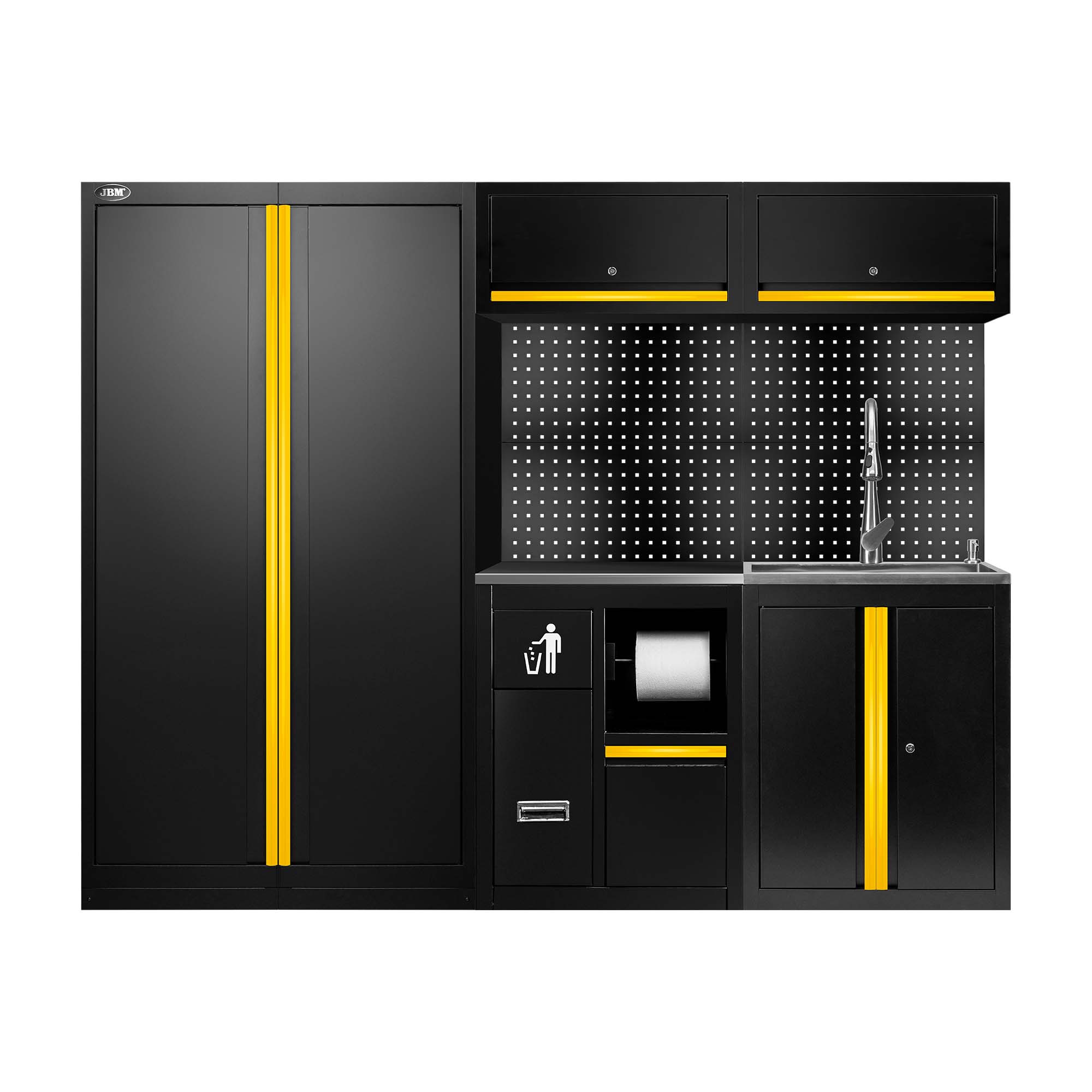 ENSEMBLE DE MEUBLES MODULAIRES (14 PCS) - EXTENSION AVEC REF.18105, REF.16493 ET REF.18103 - JAUNE