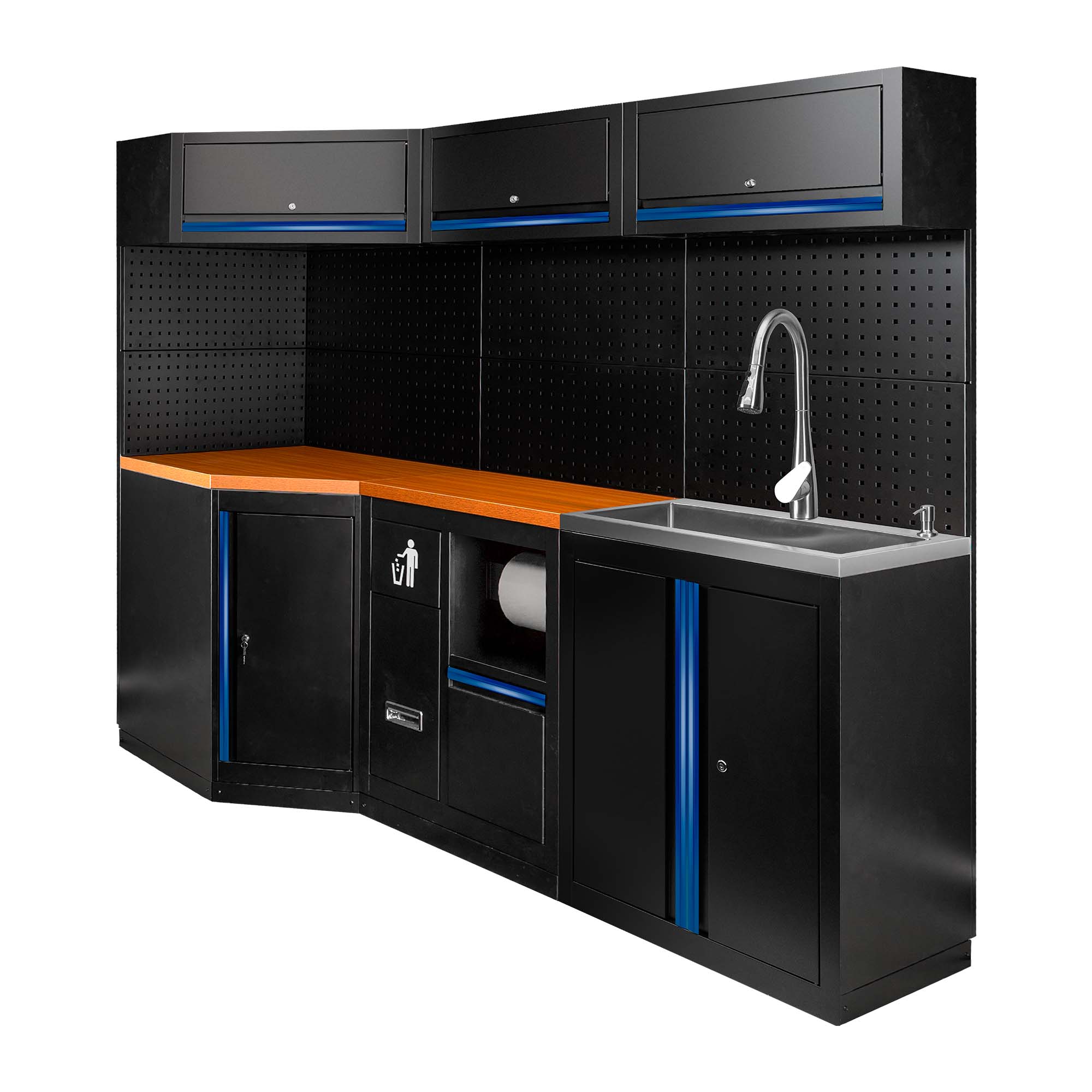 ENSEMBLE DE MEUBLES MODULAIRES (24 PCS) - EXTENSION AVEC REF.16492, REF.16493 ET REF.18103 - BLEU
